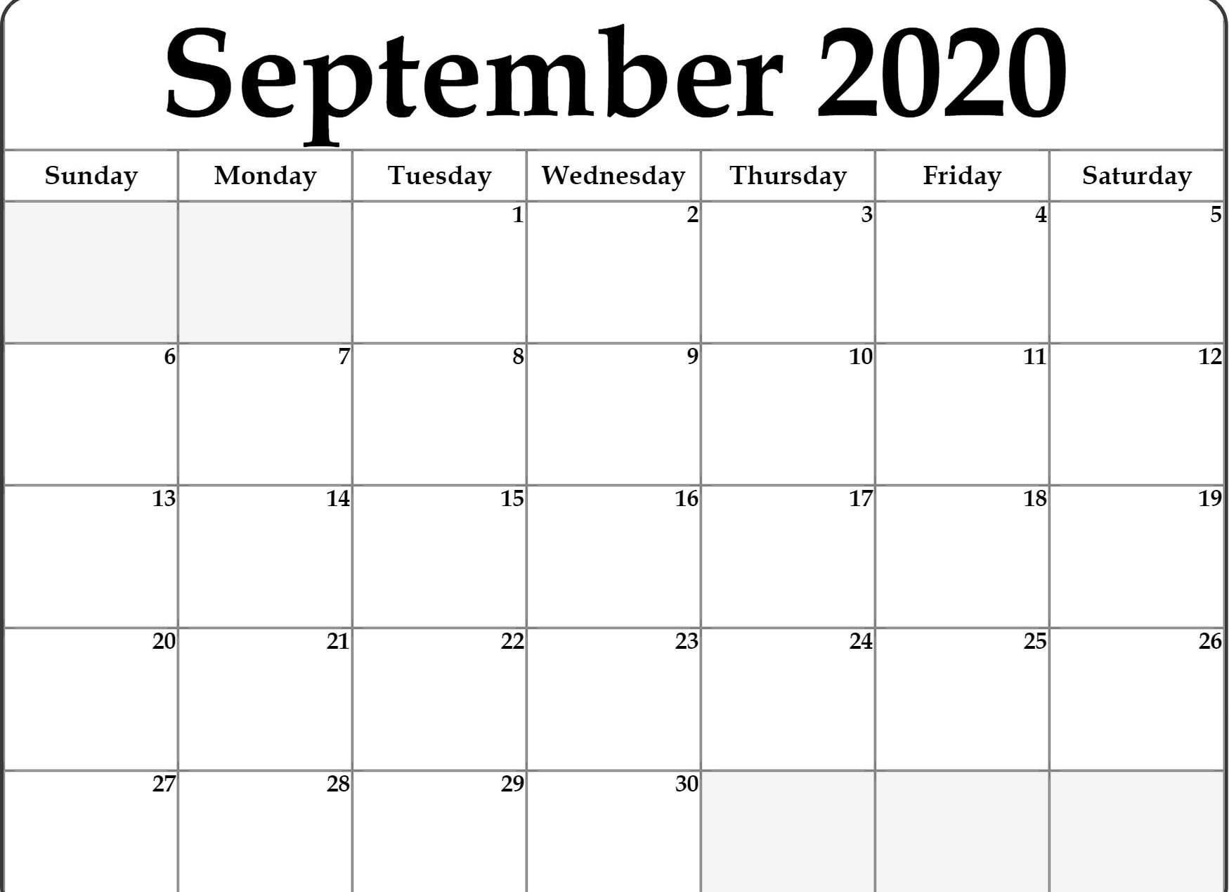 Awesome September 2020 Calendar Pdf, Word, Excel Template