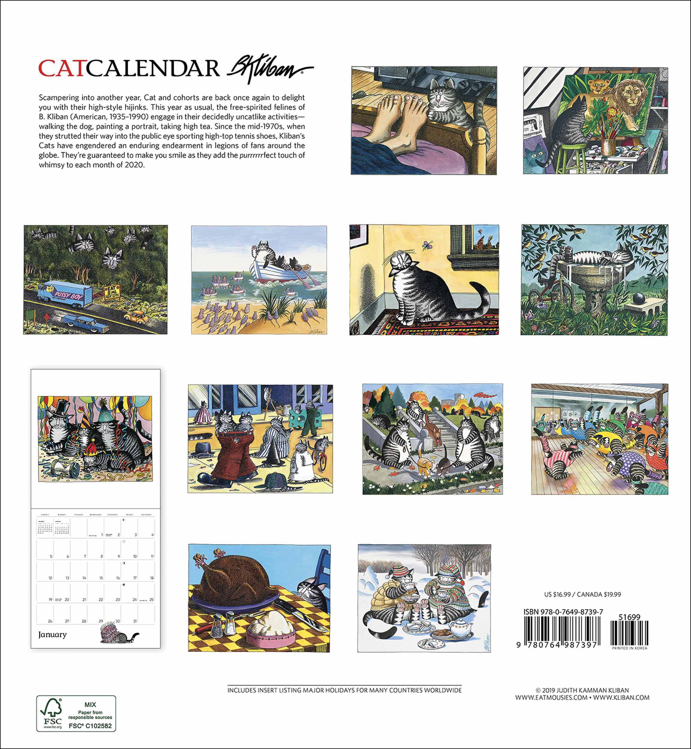 B Kliban, Cat Calendar 2020