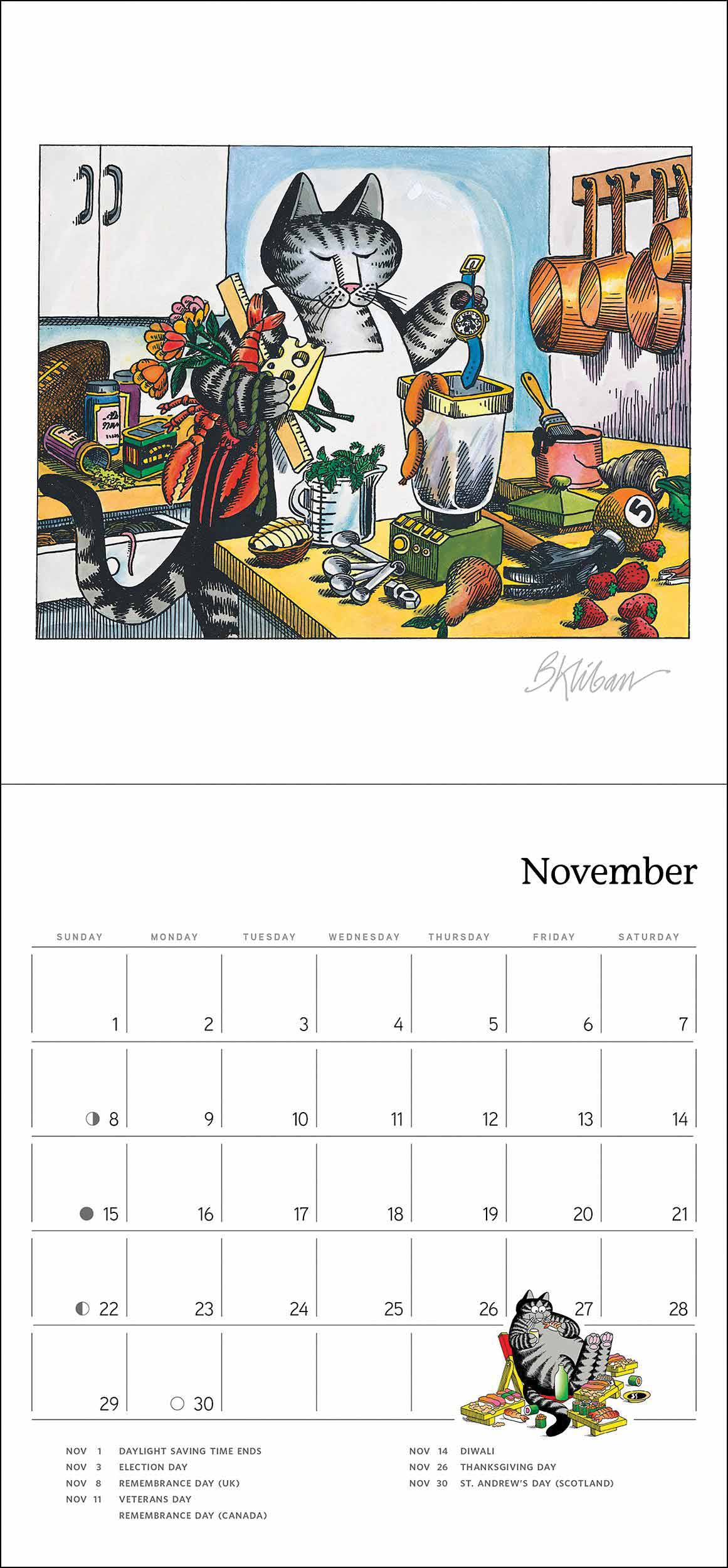 B Kliban, Cat Mini Calendar 2020