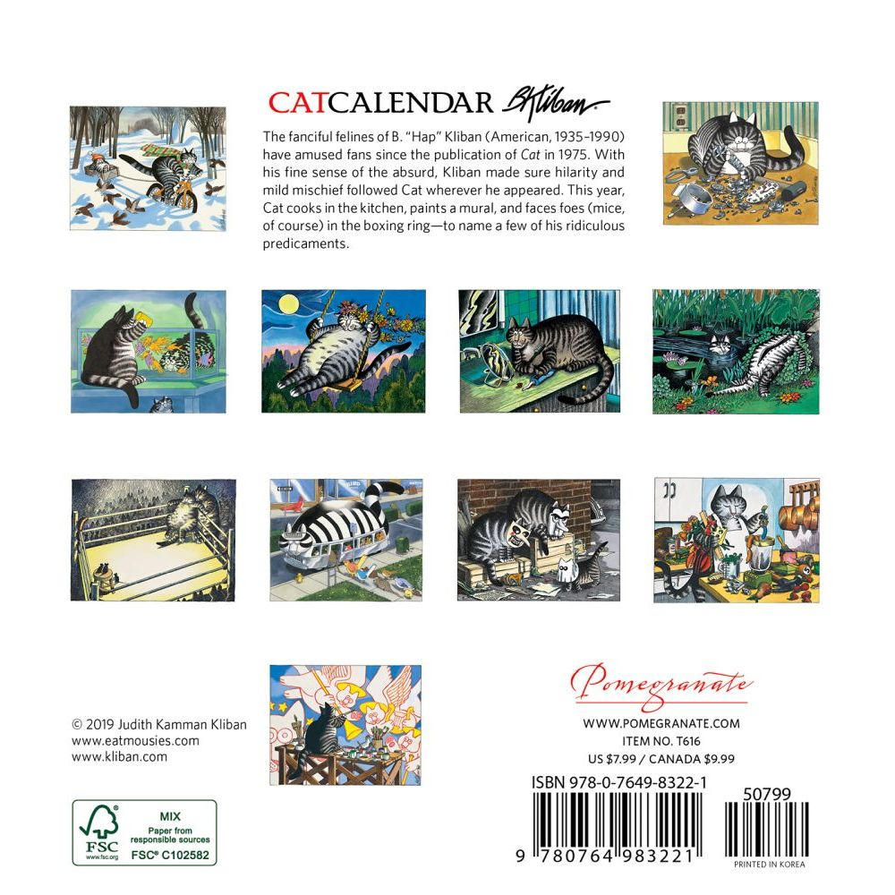 B. Kliban: Catcalendar 2020 Mini Wall Calendar