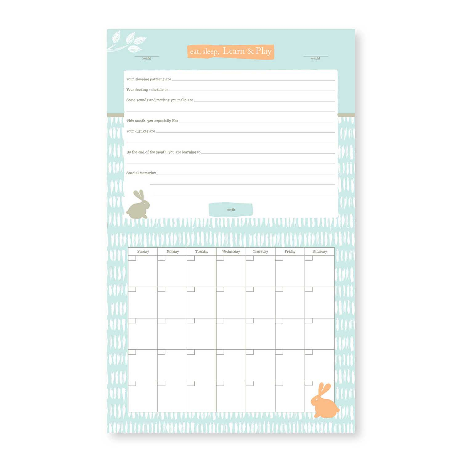 Baby&#039;s First Year Calendar - Linen Tree