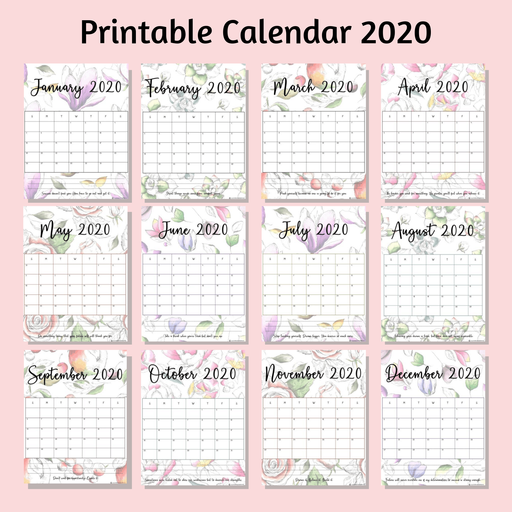 free printable calendar landscape 2020 calendar printables free templates