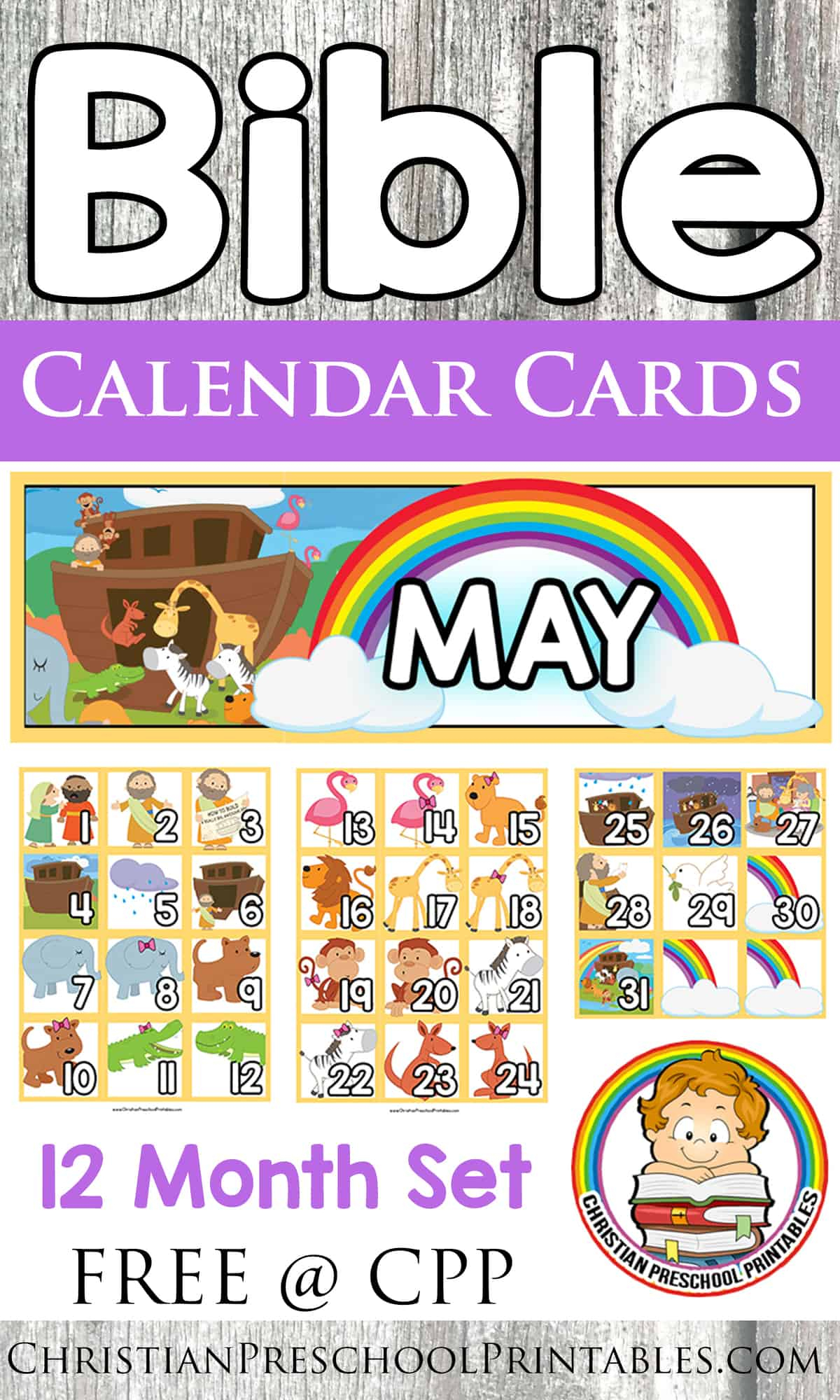 Bible Calendar Printables - Christian Preschool Printables