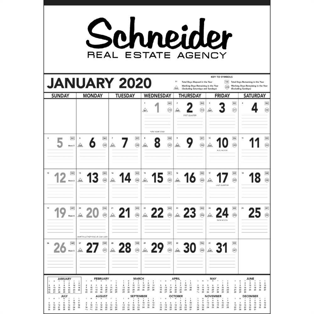 Black And White Contractor Memo 2020 Calendar (13-Sheet) - Personalization  Available