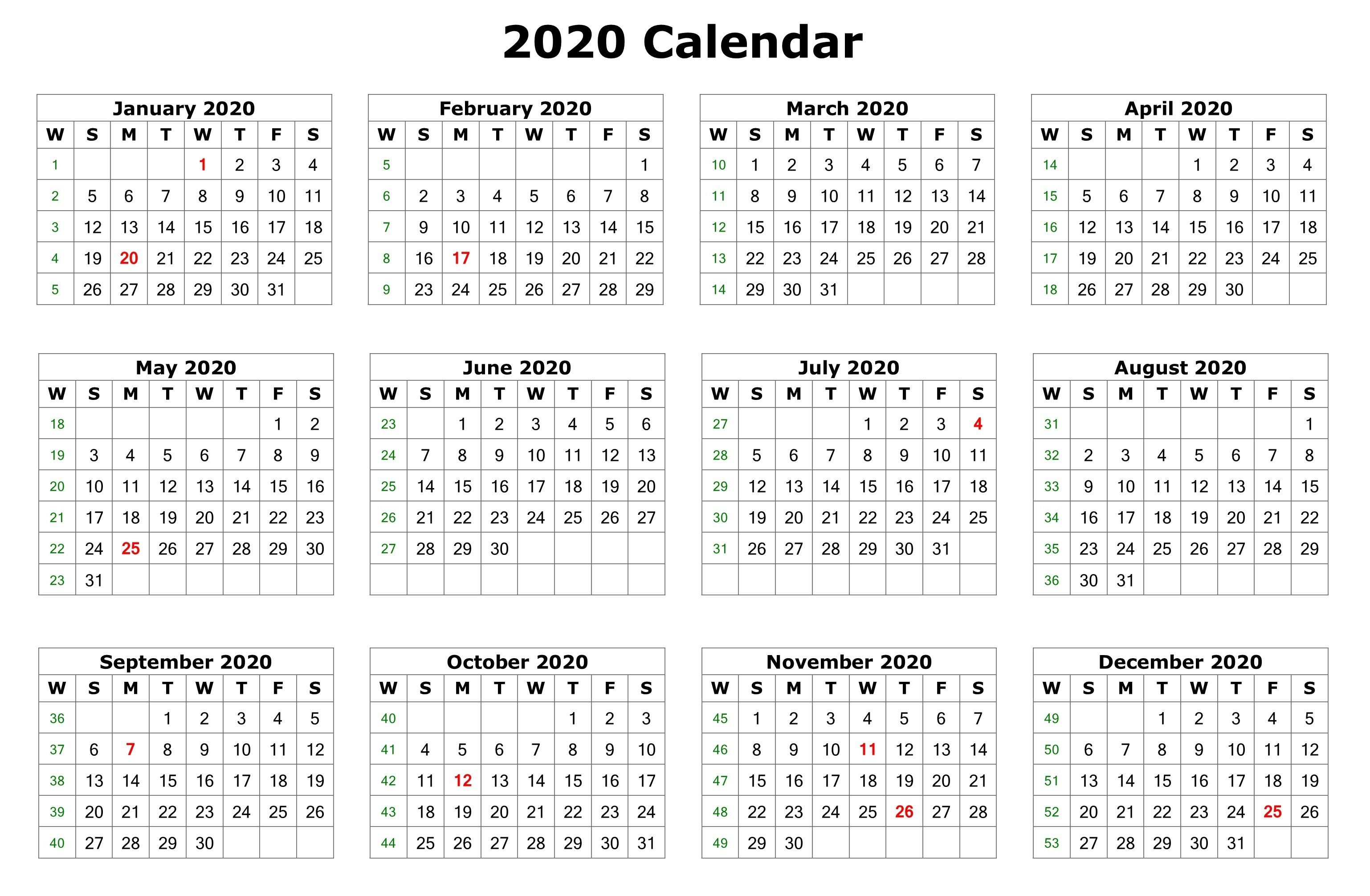 Blank 2020 Calendars - Wpa.wpart.co