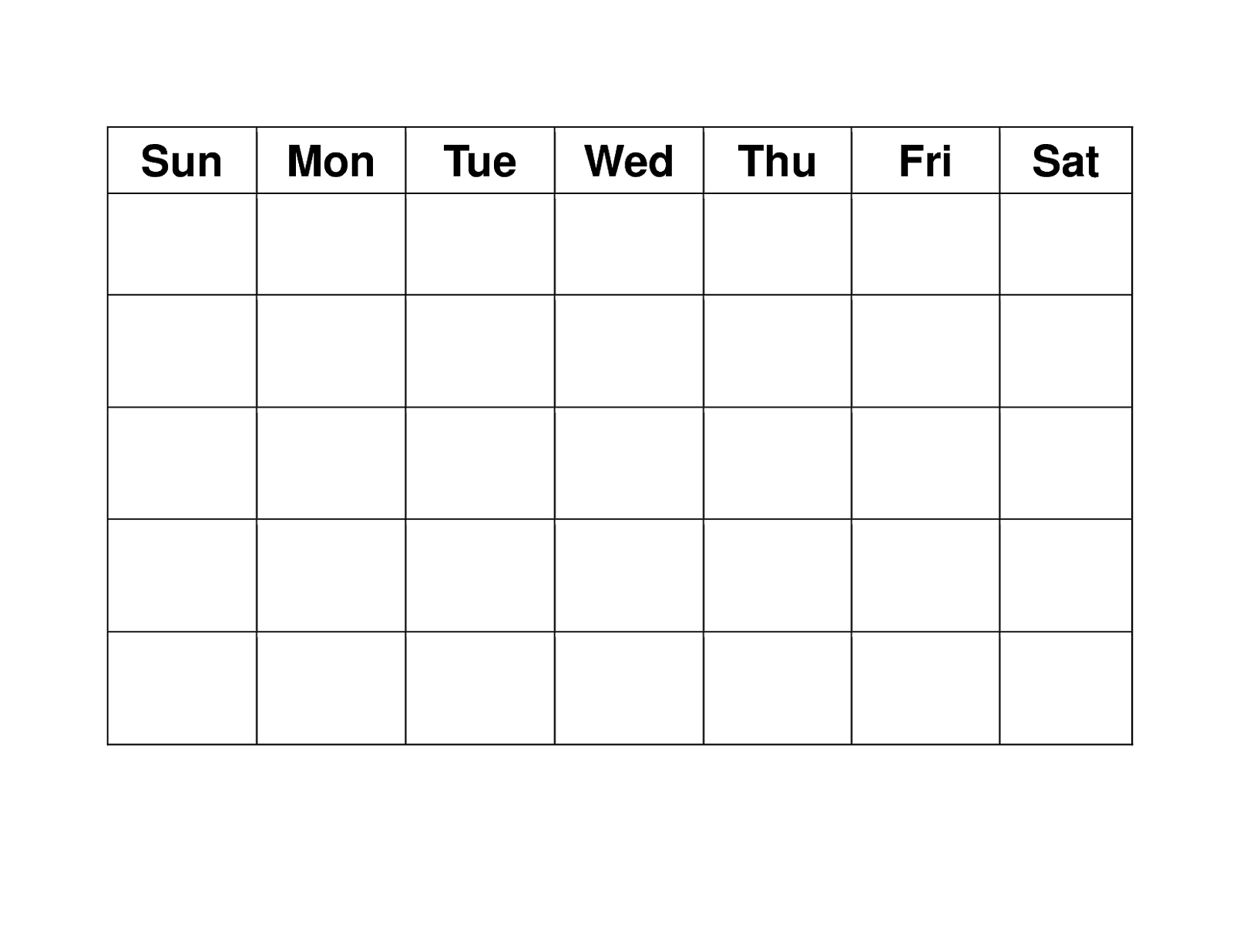 Generic 4 Week Calendar