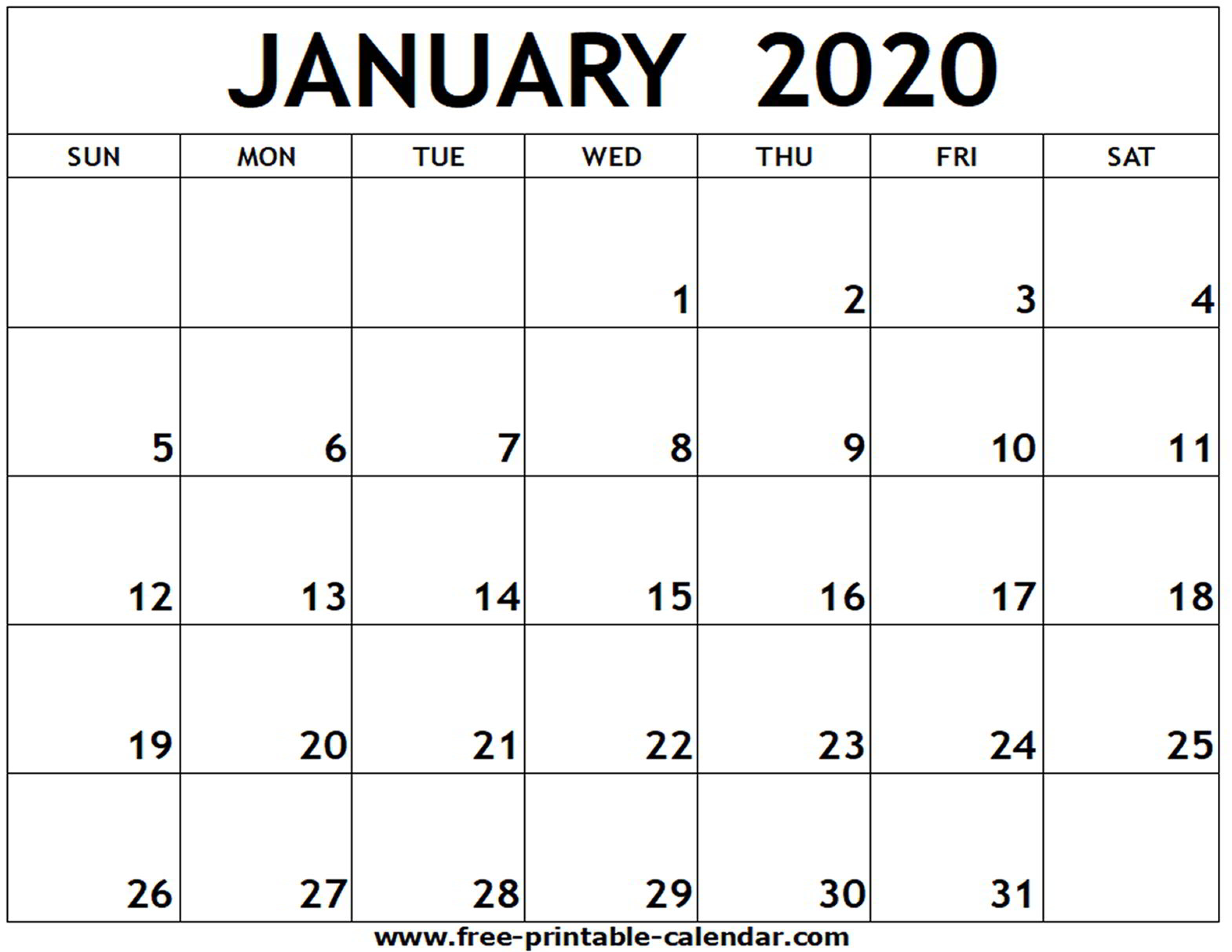 Blank Calendar 2020 Monthly - Wpa.wpart.co