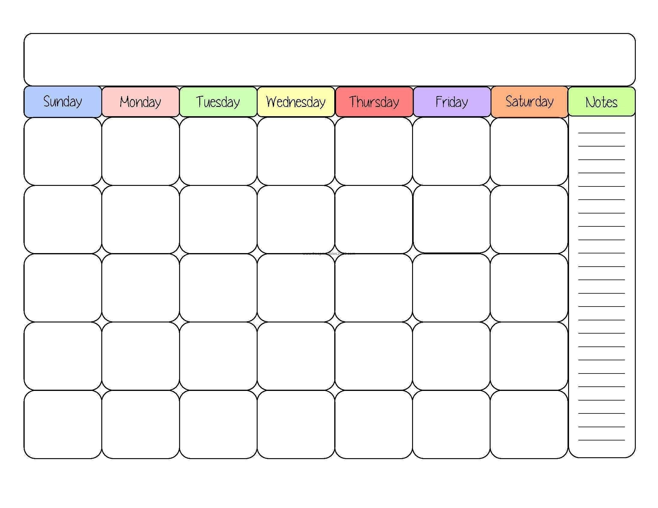 Blank Calendar No Year | Calendar Template Information