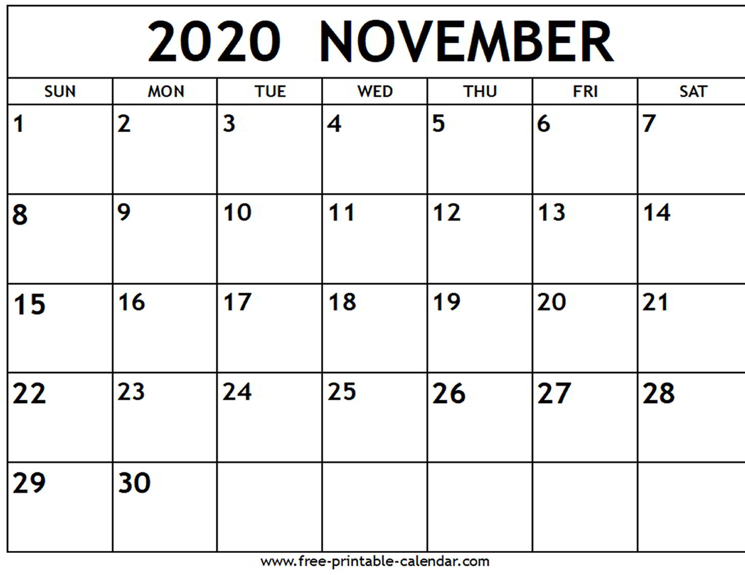 free printable calendar november 2020 landscape calendar printables