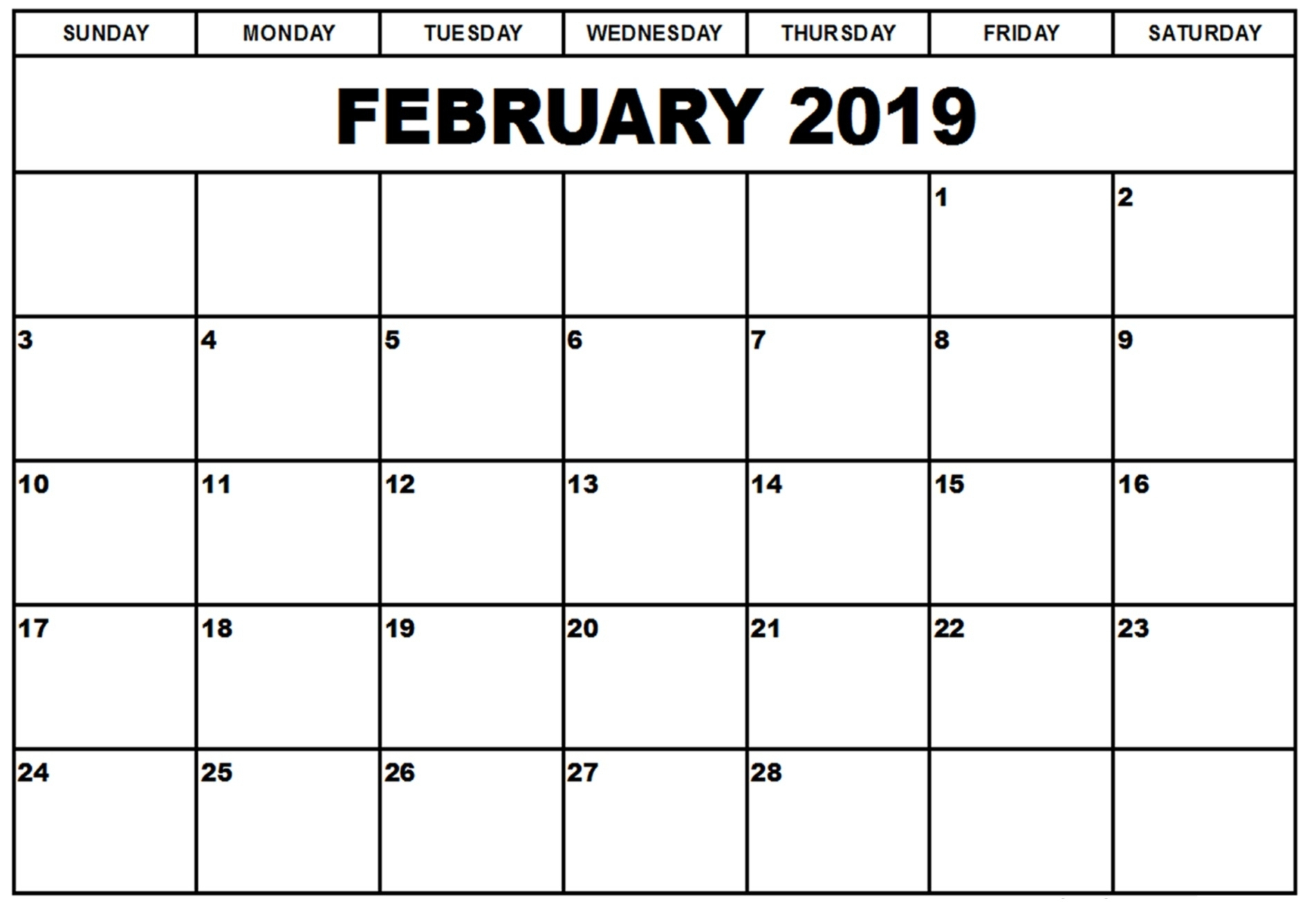 Blank Calender Template That I Can Type In | Monthly