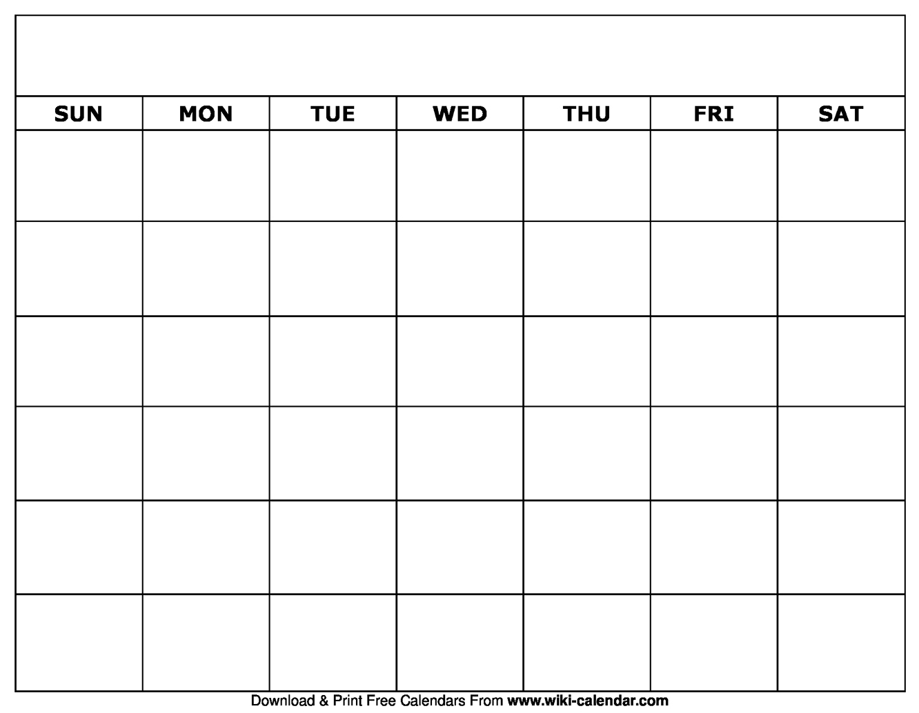 Generic Printable Calendar