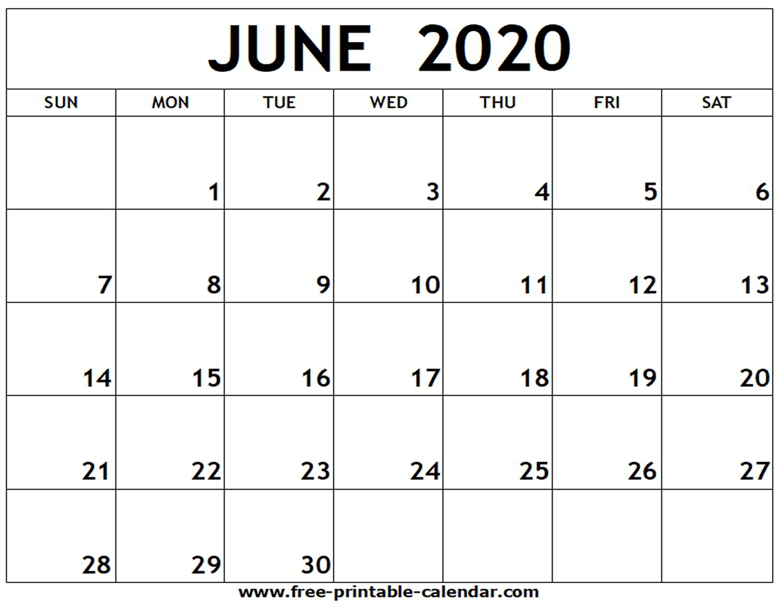 Print Calendar July 2020 To June 2020