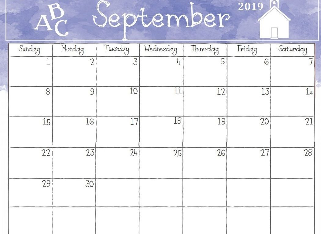 Blank September 2019 Calendar Free Printable Templates