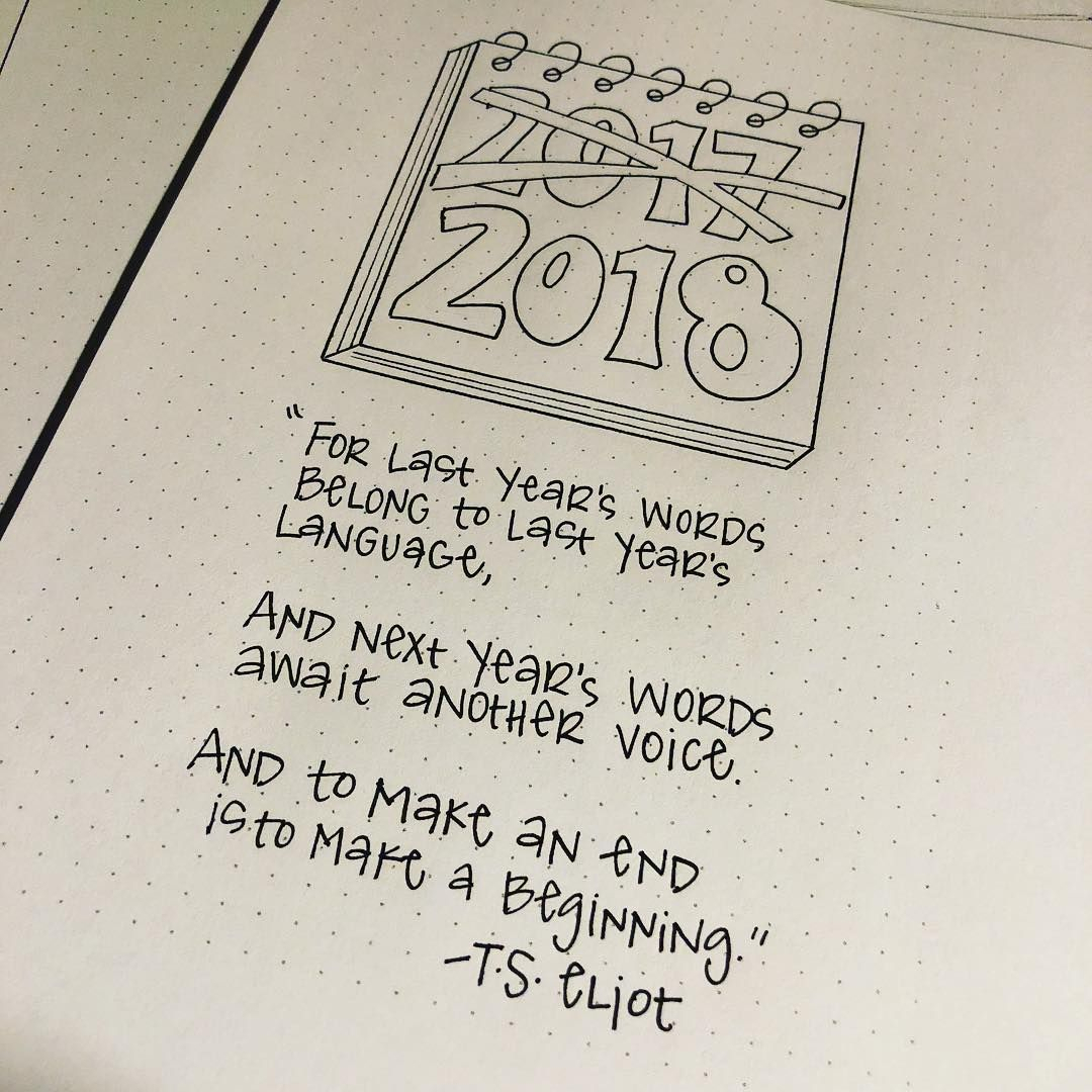 Bullet Journal Yearly Cover Page, New Year Quotes. @nerdy