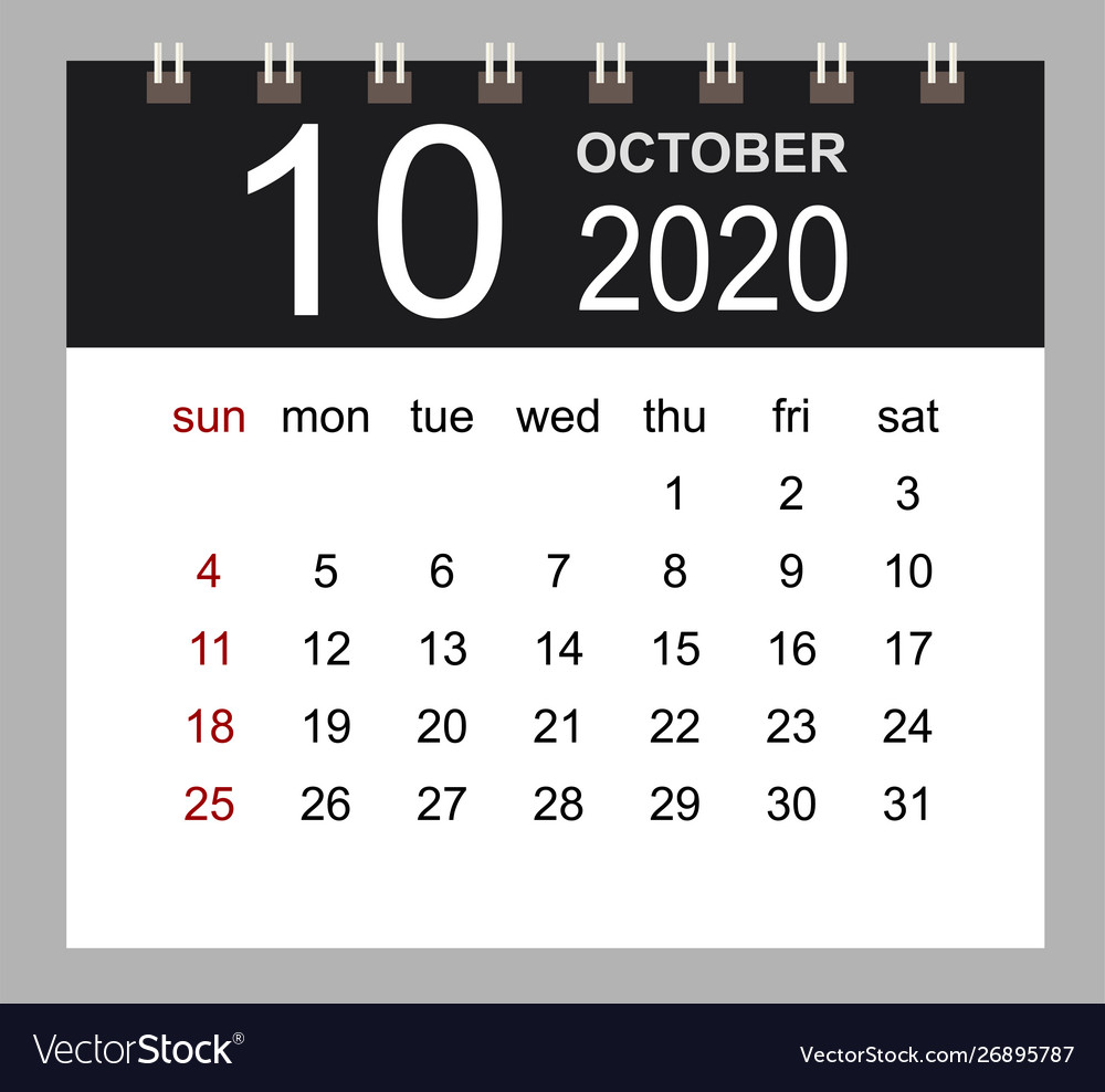 Business Calendar 2020 October Notebook