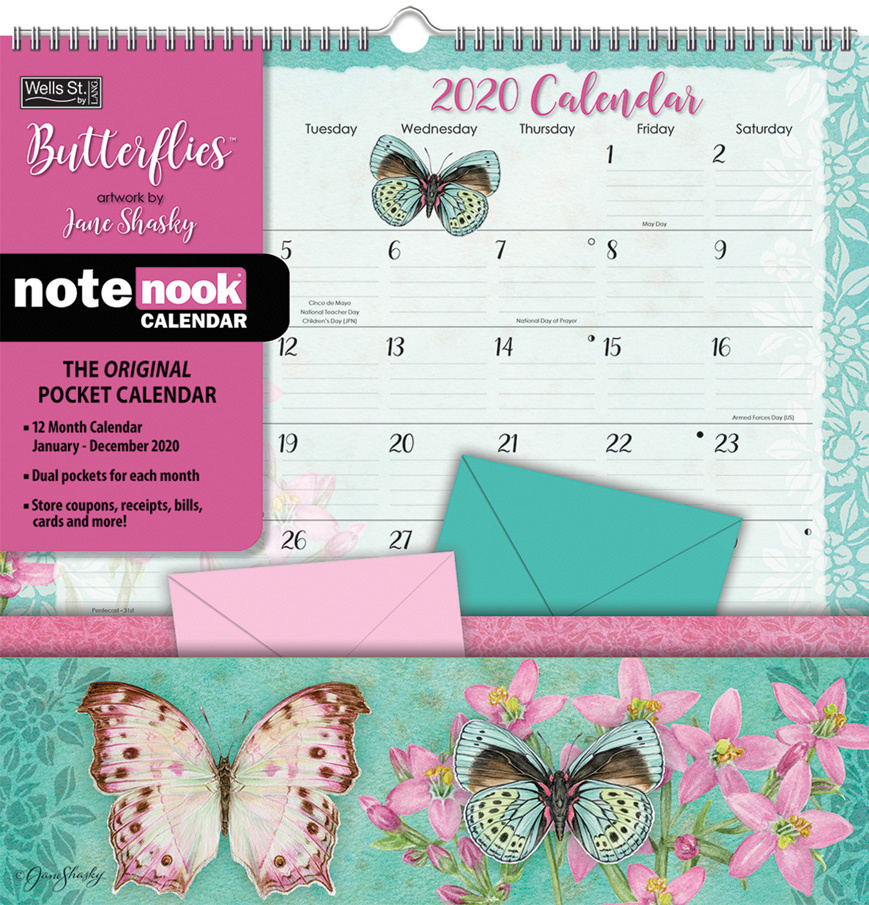 Butterflies 2020 Note Nook Pocket Calendar