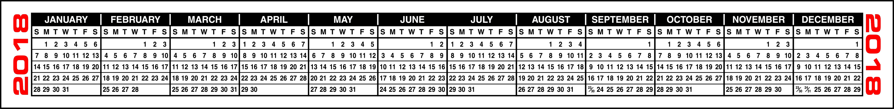 Printable Keyboard Calendar Strips 2020 | Calendar ...