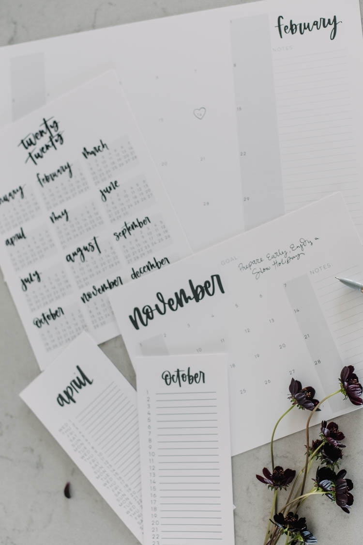 Calendar 2020 Dollar Tree | Month Calendar Printable