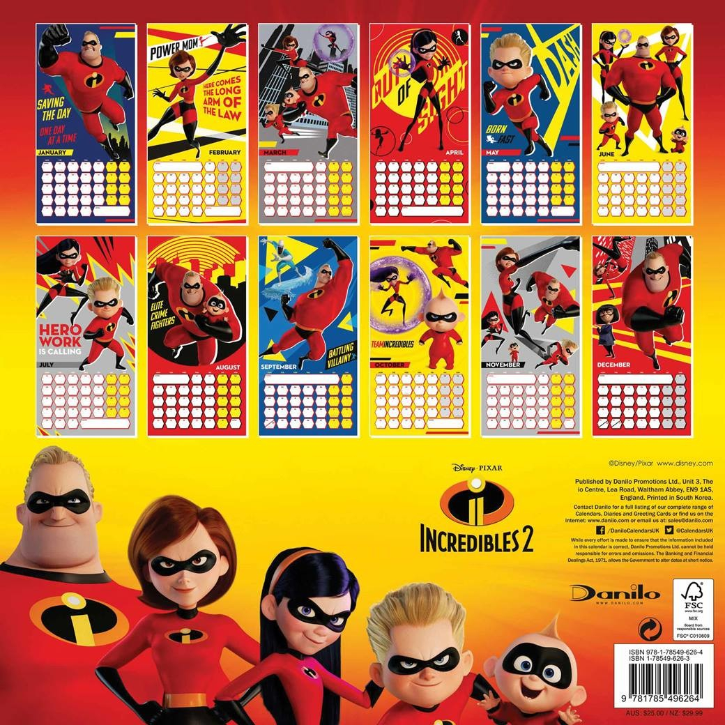 Calendar 2020 Incredibles 2