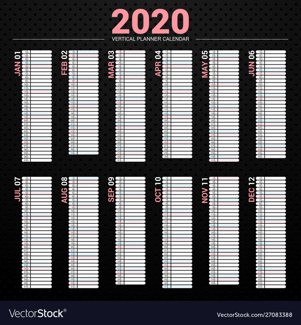 Free Vertical Calendar 2020 | Calendar Printables Free ...