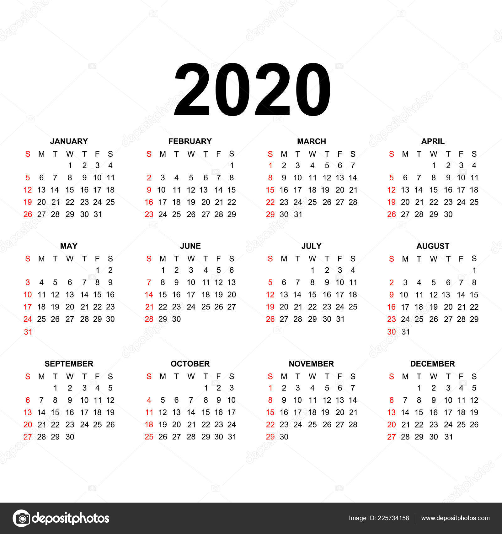 Calendario Del 2020 Para Imprimir - IMAGESEE