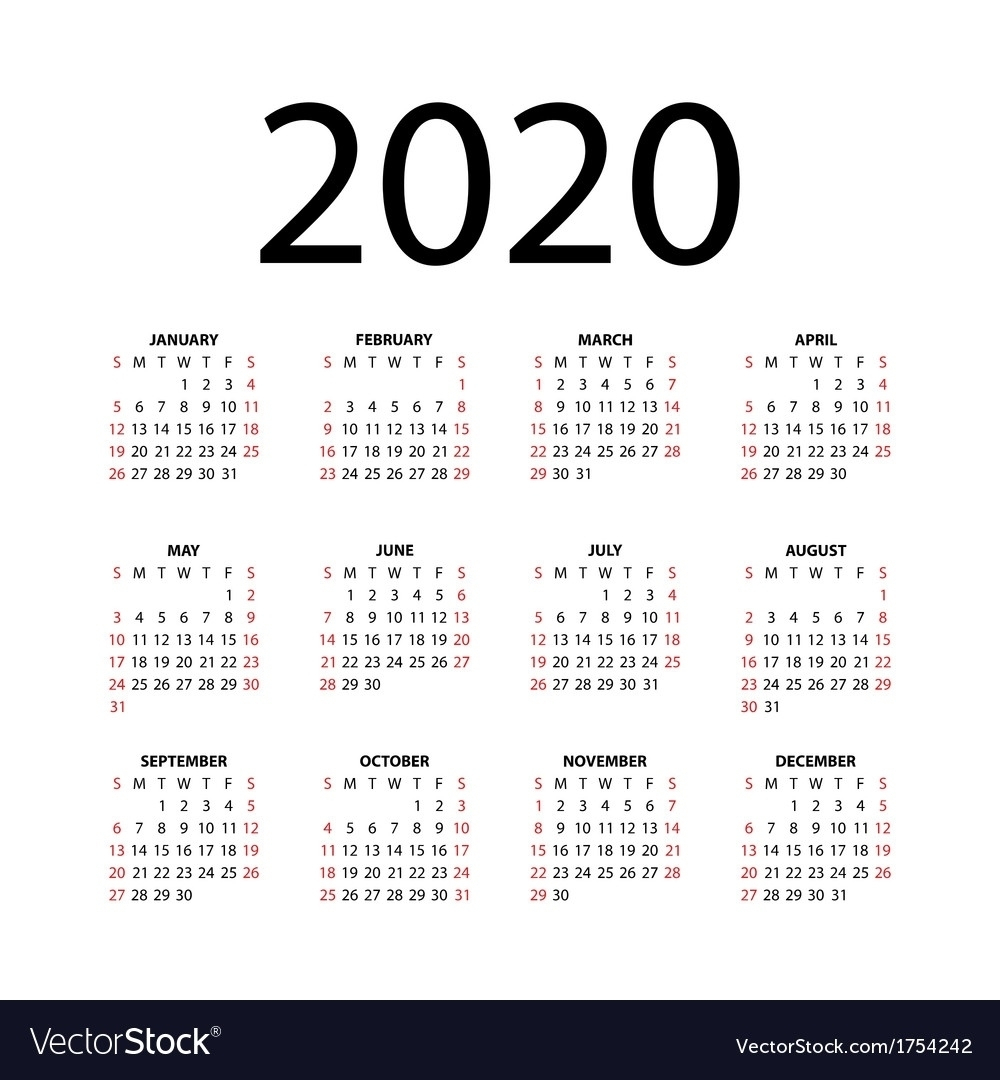 Calendar 2020 Vertex 42 Calendar Printables Free Templates