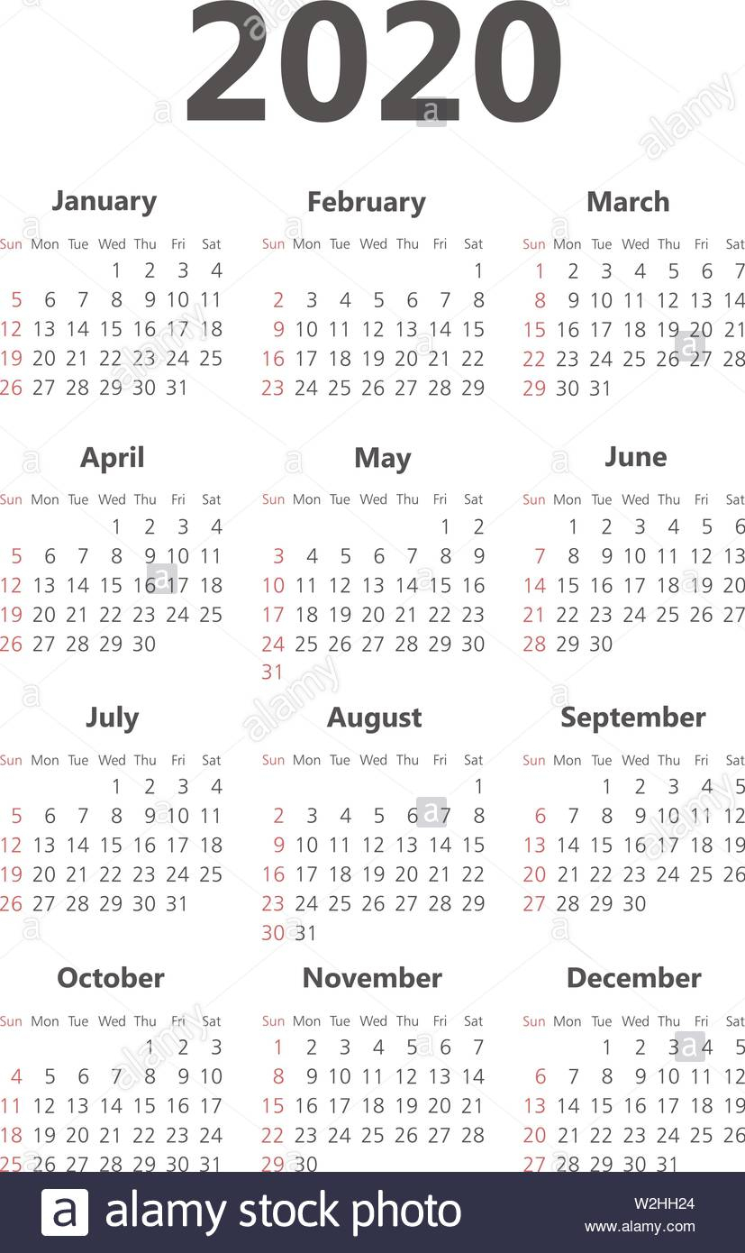 Calendar 2020 Black And White Calendar Printables Free Templates