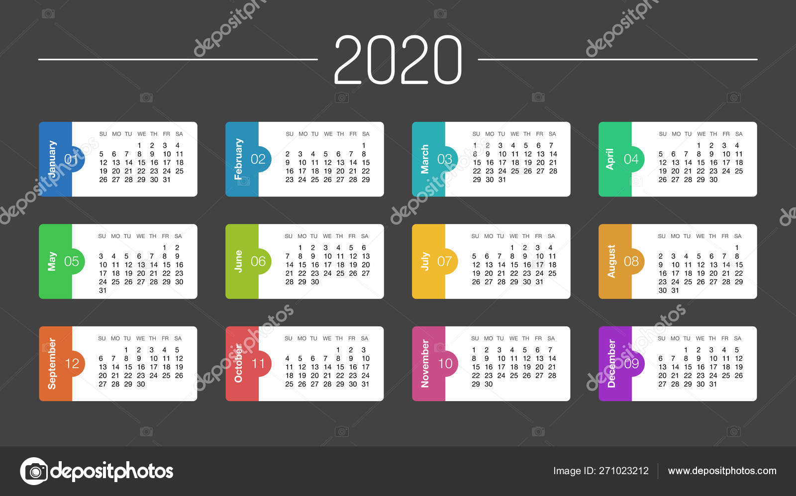 Calendar 2020 Year Template Day Planner In This Minimalist