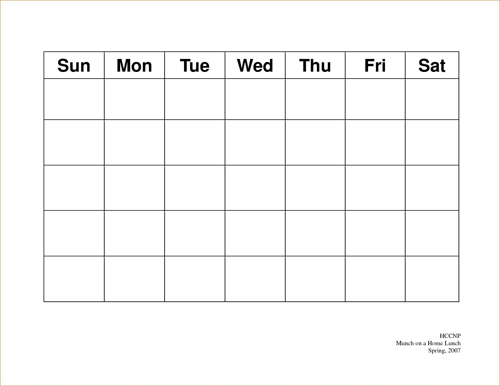 5 Day Calendar Template Printable Calendar 2023