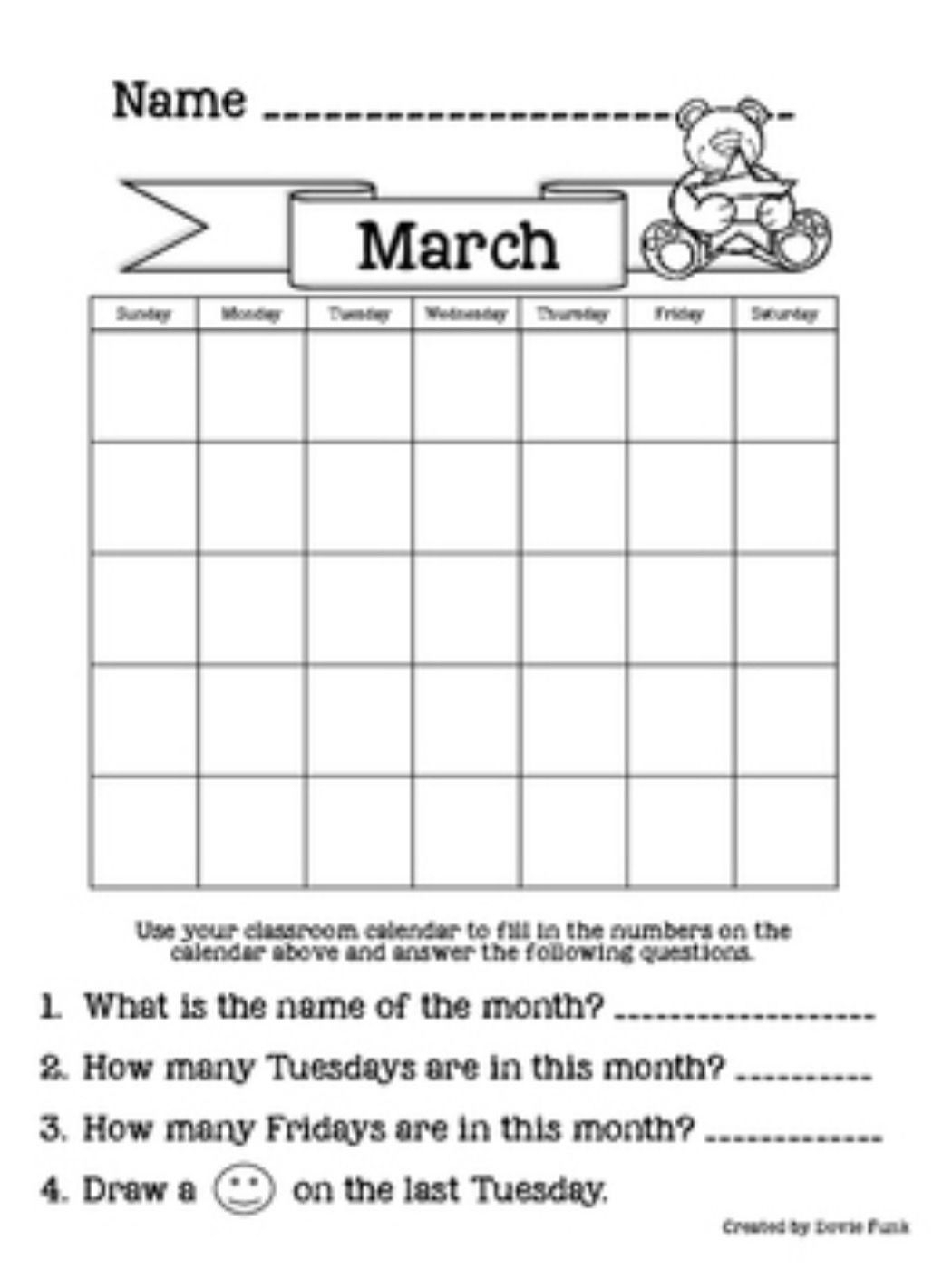 Year 3 Calendar Questions Calendar Printables Free Templates