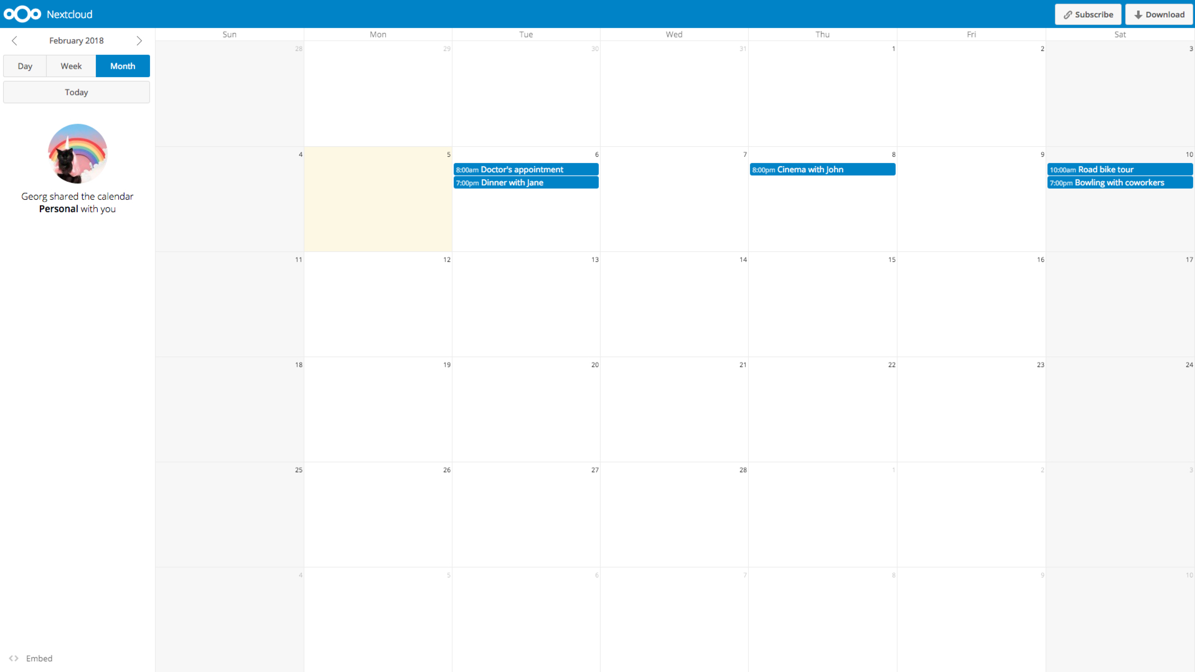 Calendar - Apps - App Store - Nextcloud