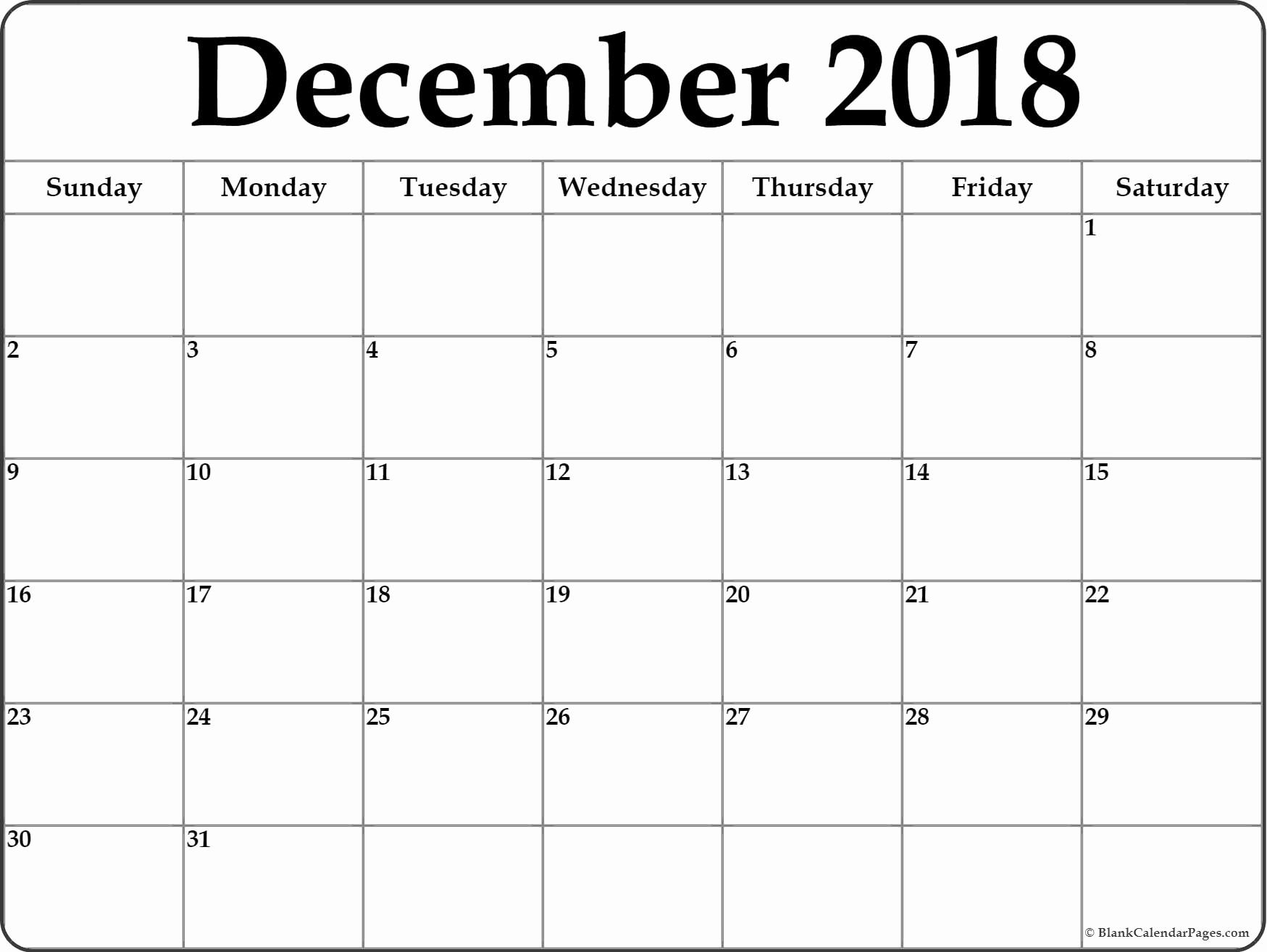 Calendar December 2018 And January 2019 | 2018 December