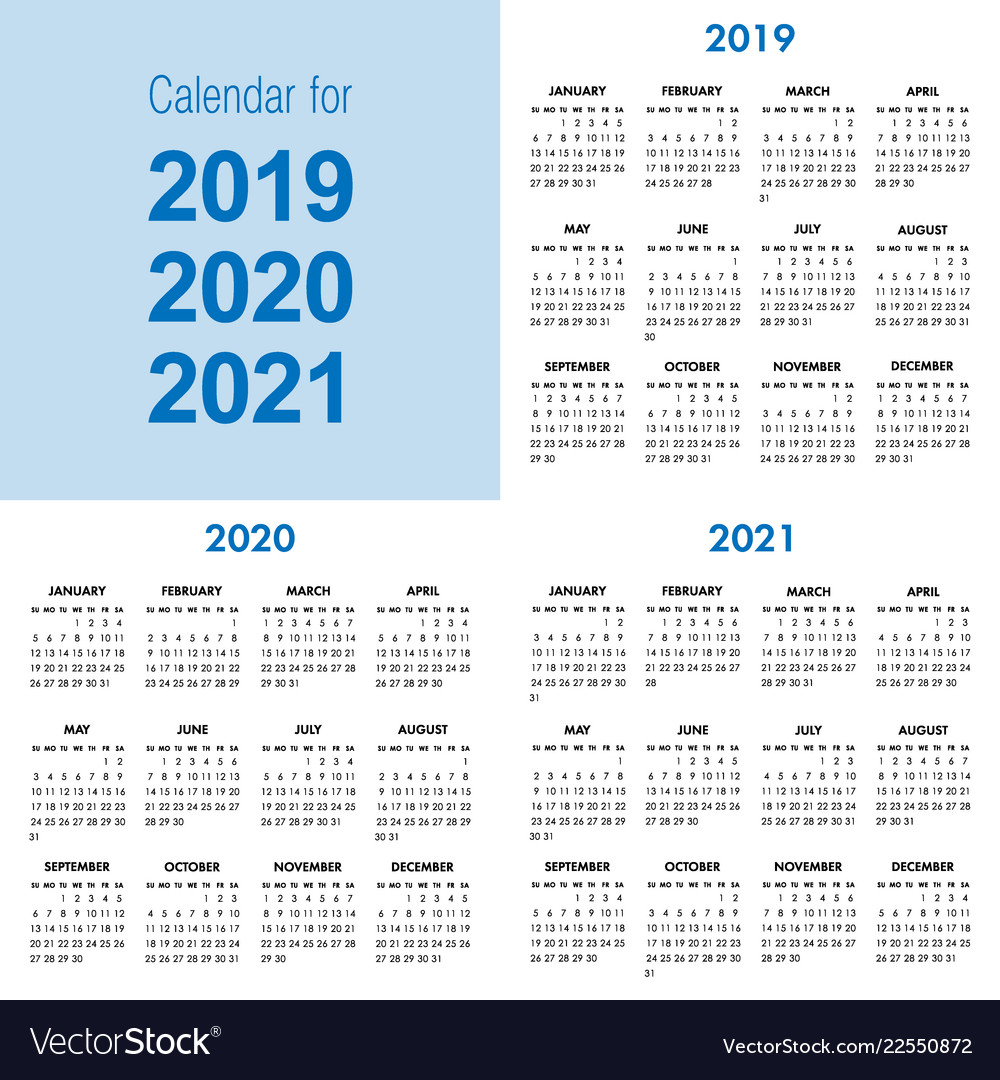 Calendar For 2019 2020 2021 Year Week