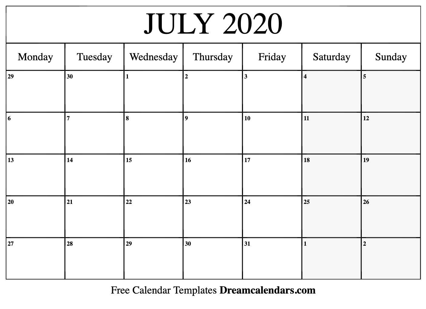 Calendar For 2020 July - Wpa.wpart.co