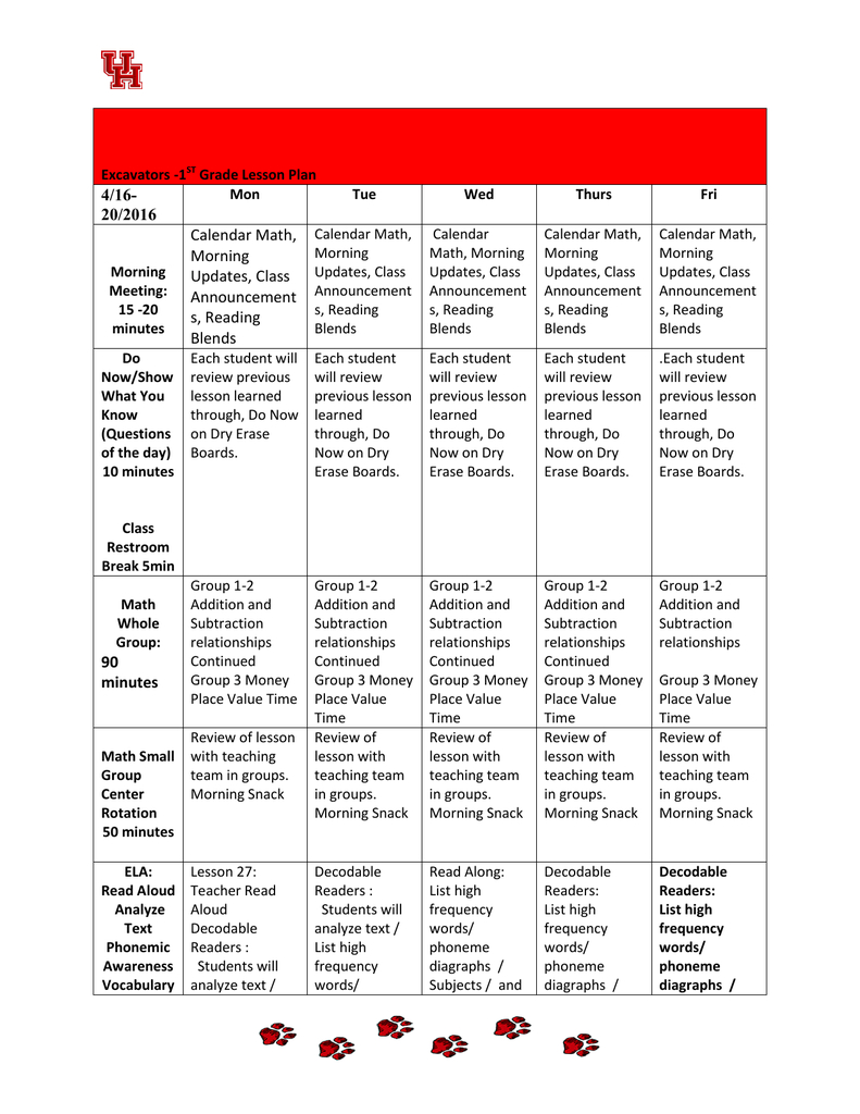 Calendar Math, Morning 4/16-