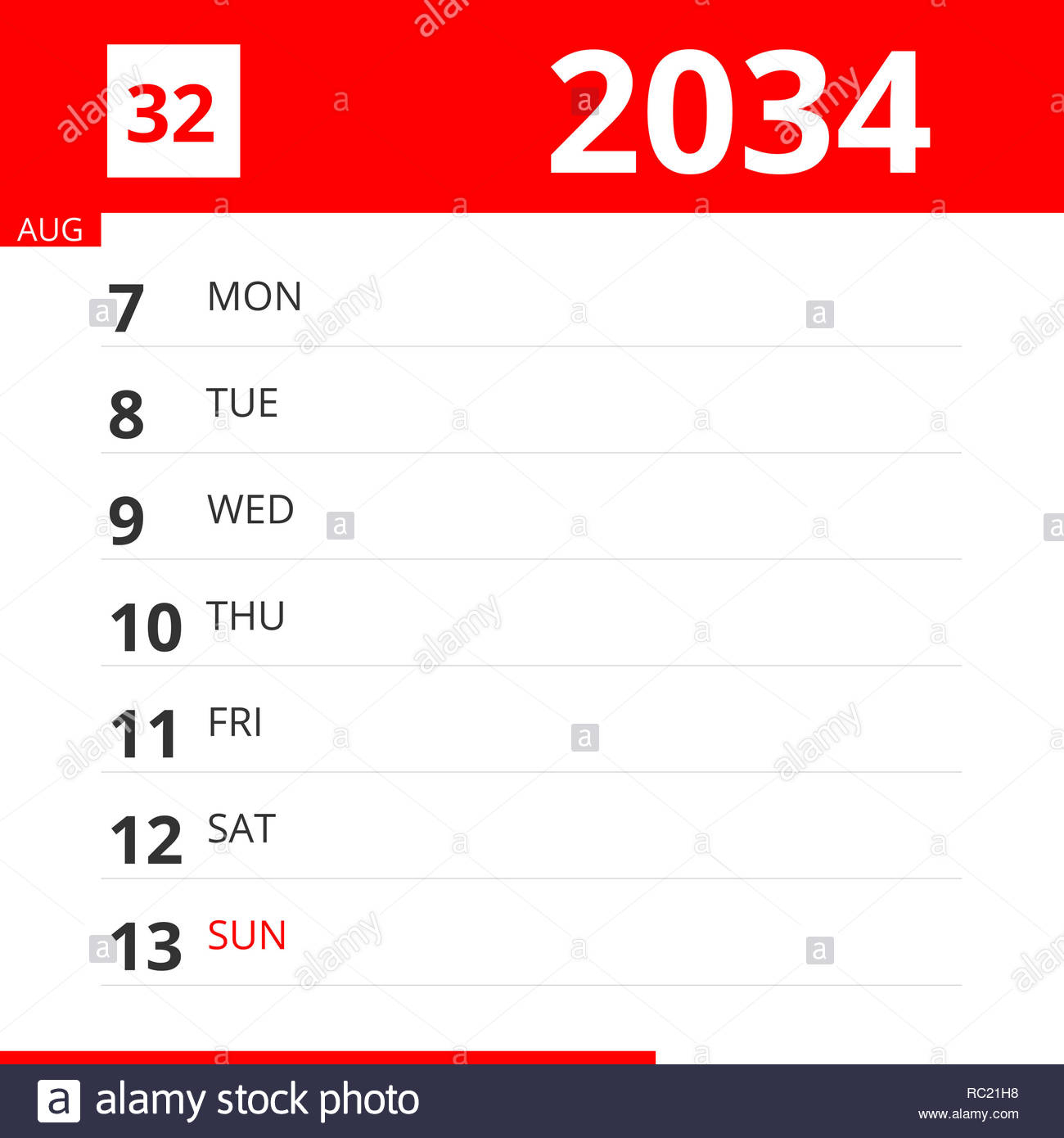 Calendar Year Week 32