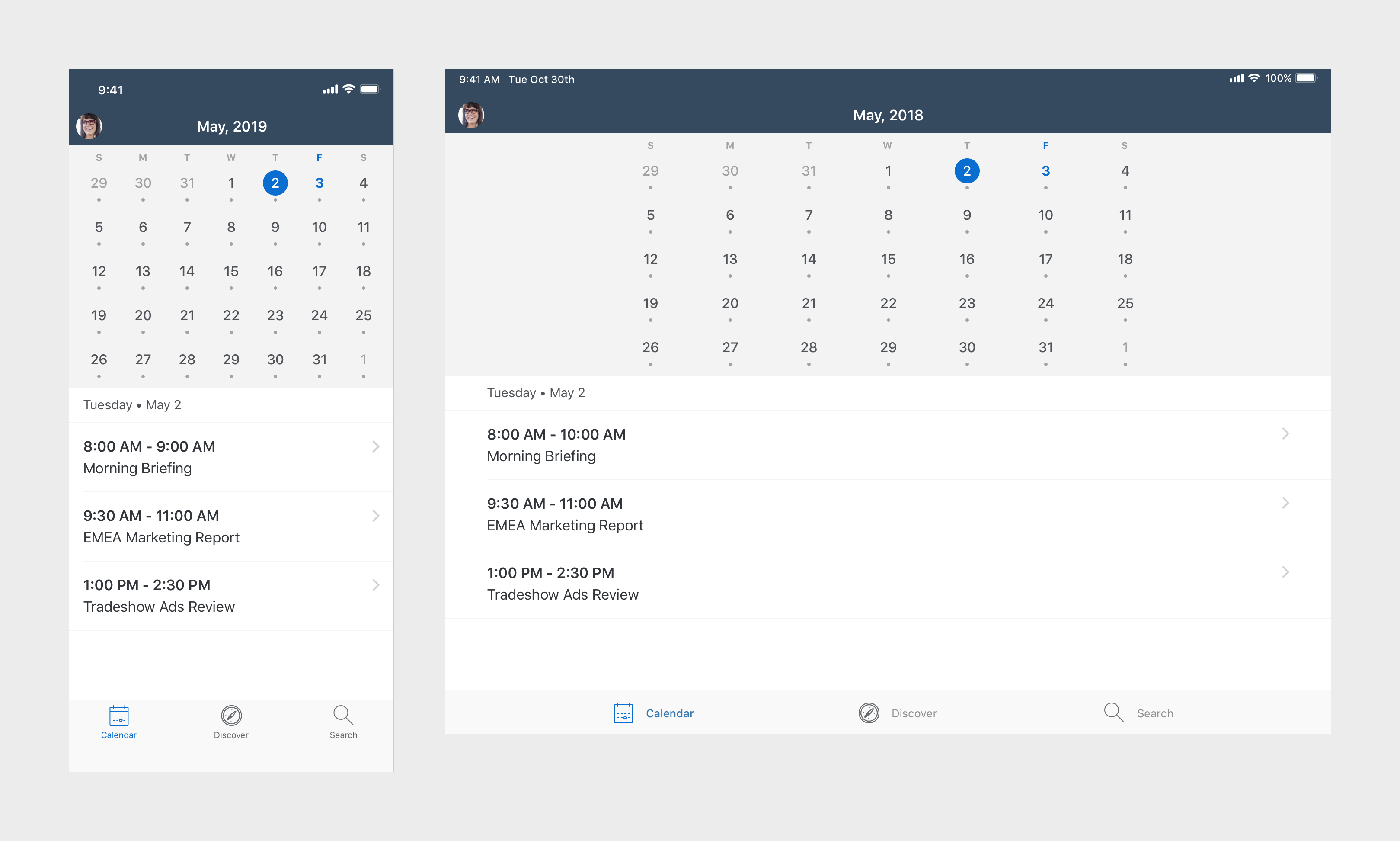 Calendar | Sap Fiori For Ios Design Guidelines