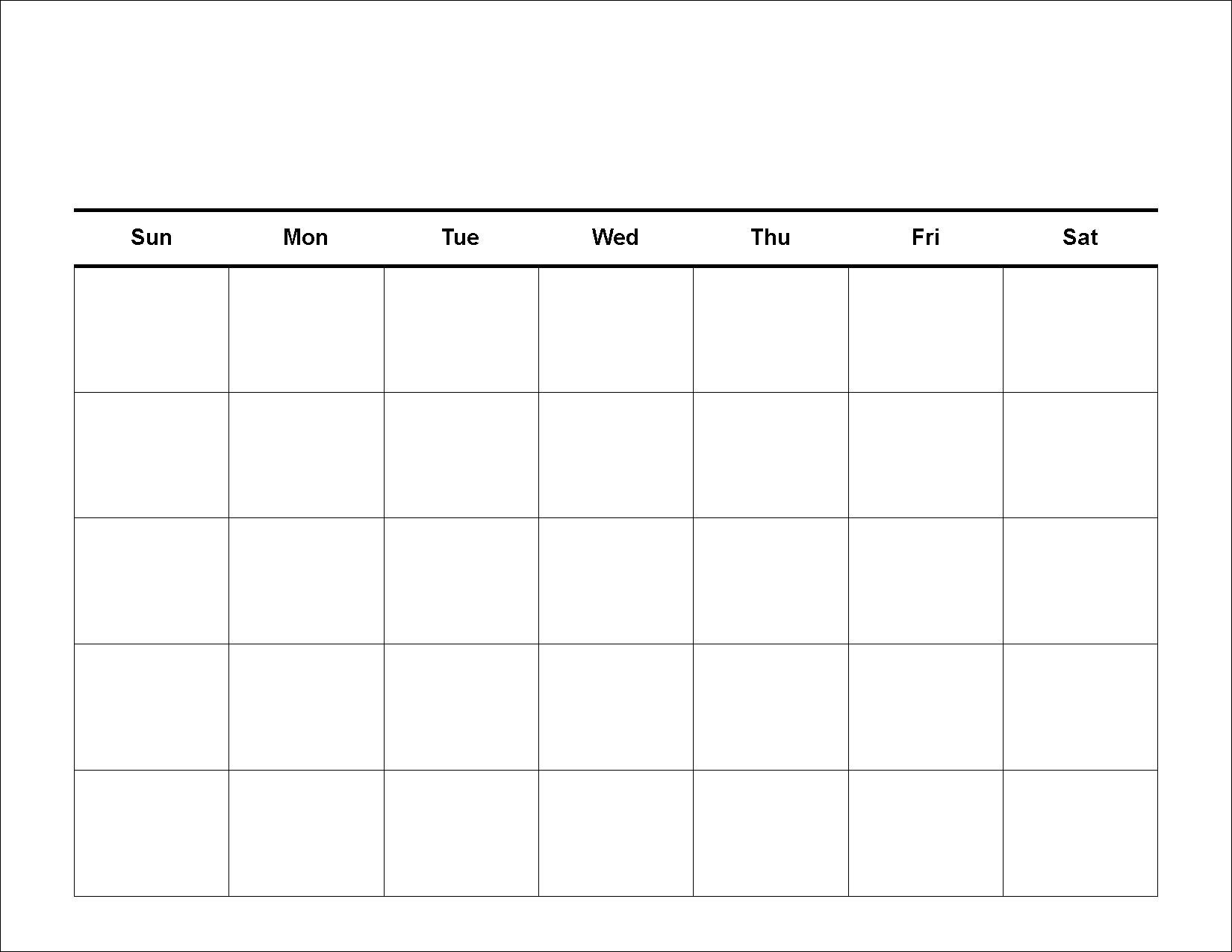 Calendar With Blank Squares | Calendar Template Information