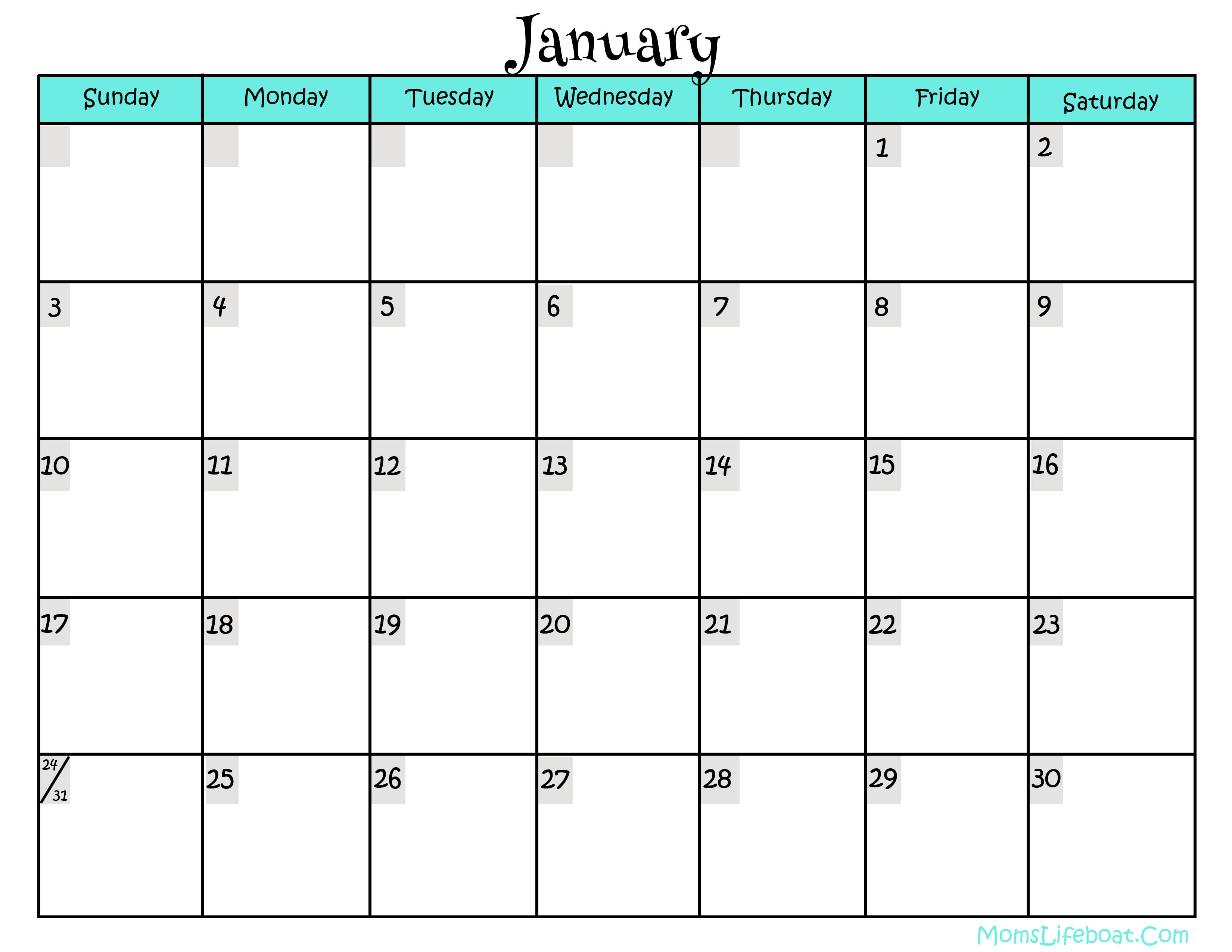 Calendar Write In Template - Wpa.wpart.co