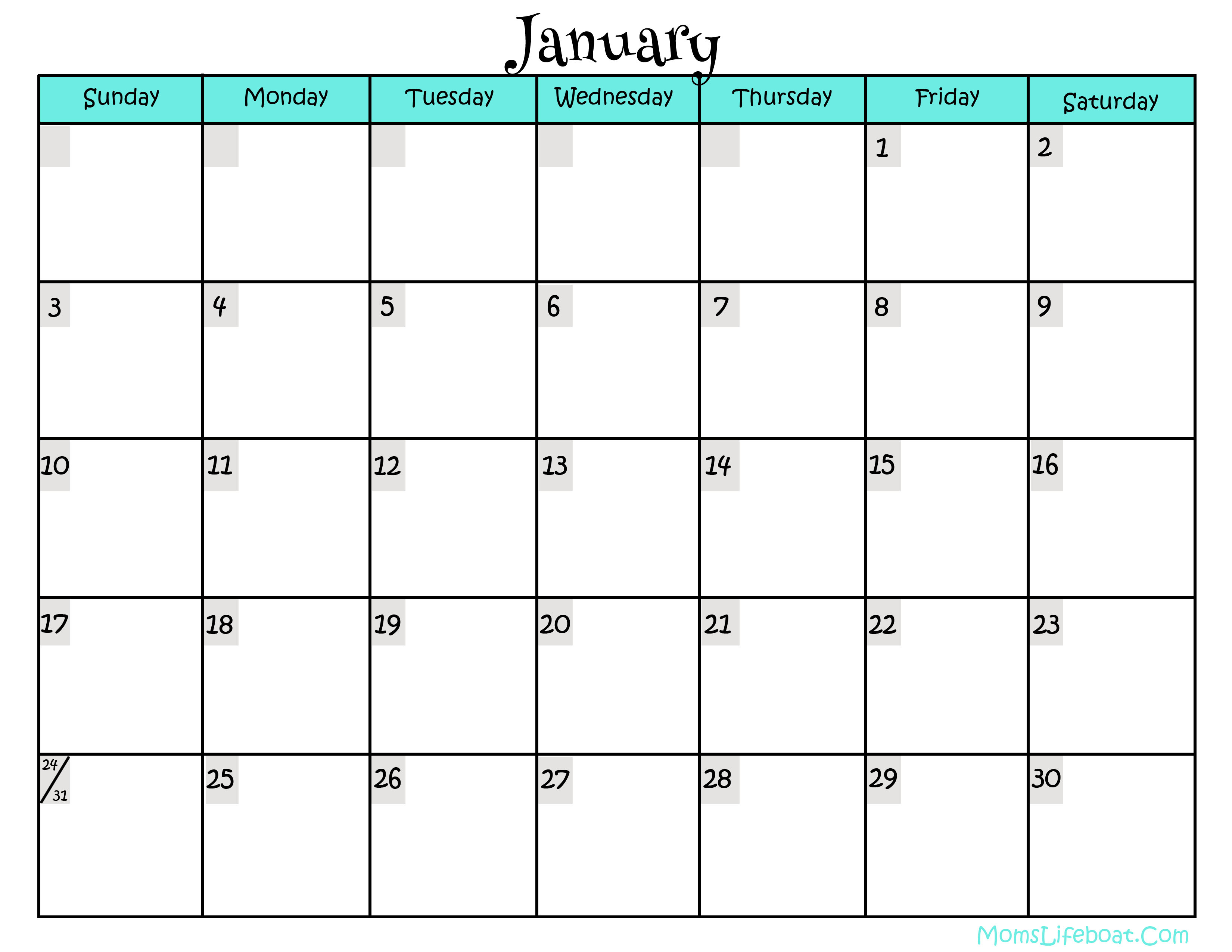 Free Printable Calendar That You Can Type In | Calendar Printables Free