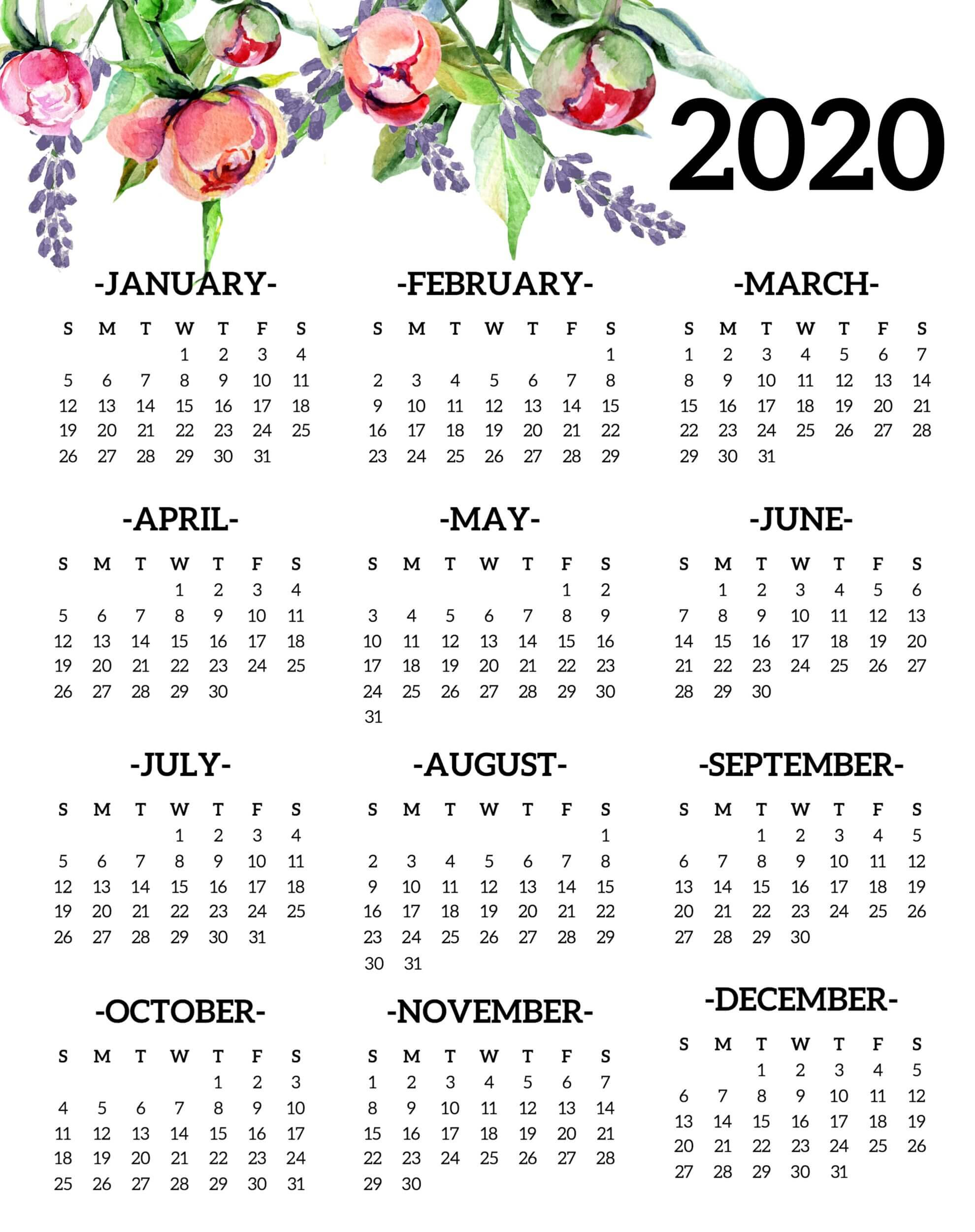 Calendar Year 2020 Holidays Template - 2019 Calendars For