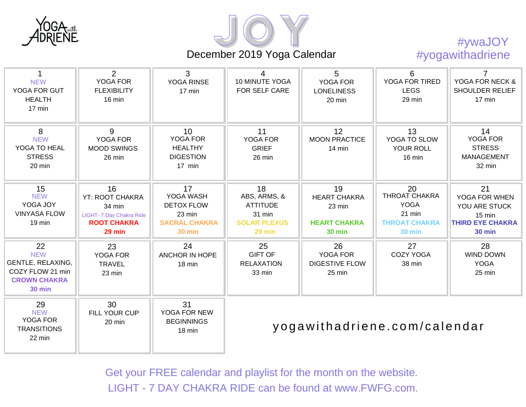 Calendar | Yoga With Adriene