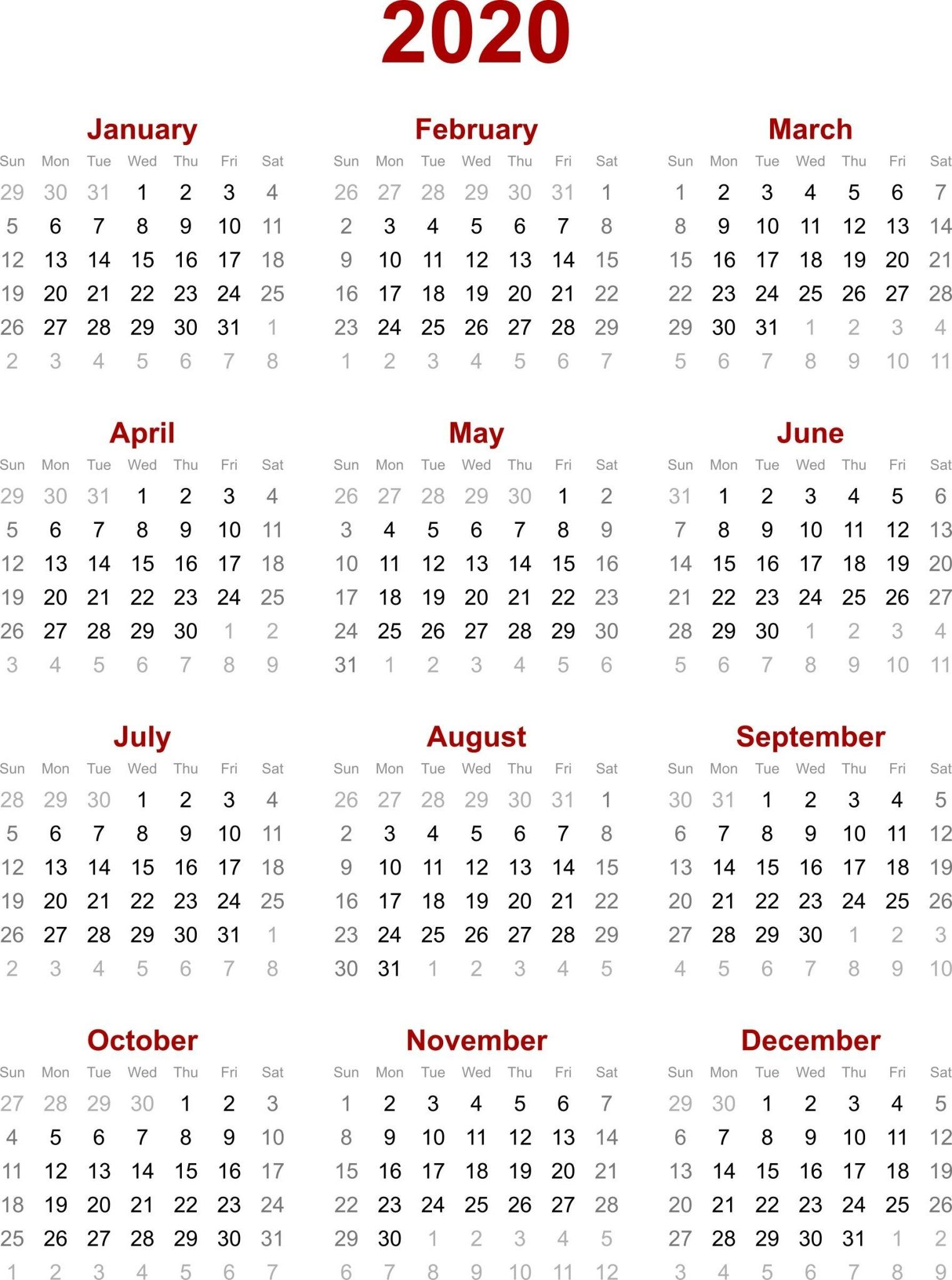 Chinese Calendar 2020 Printable Template | October Calendar