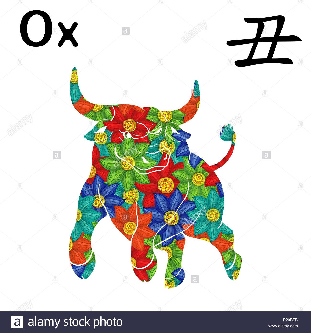 Chinese Zodiac Sign Ox, Symbol Of New Year On The Eastern