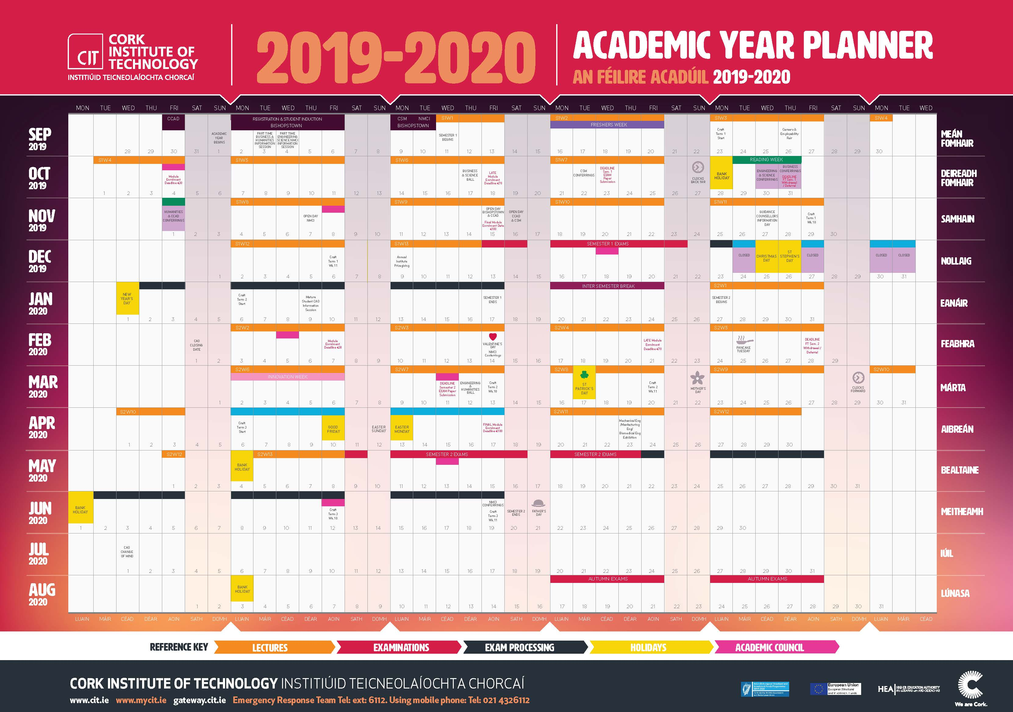 Cit - Cork Institute Of Technology - Semester Dates And Calendar