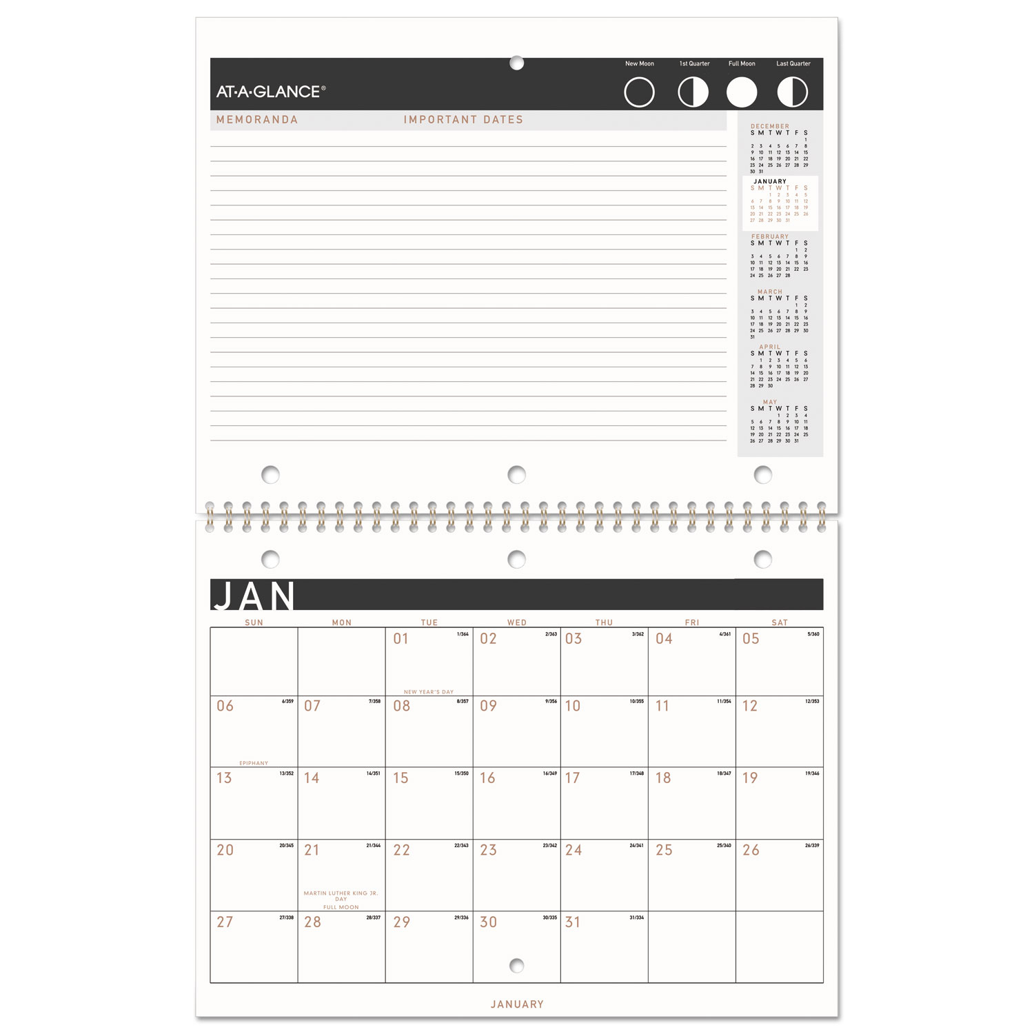 Contemporary Small Monthly Desk/wall Calendar, 11 X 8 1/2