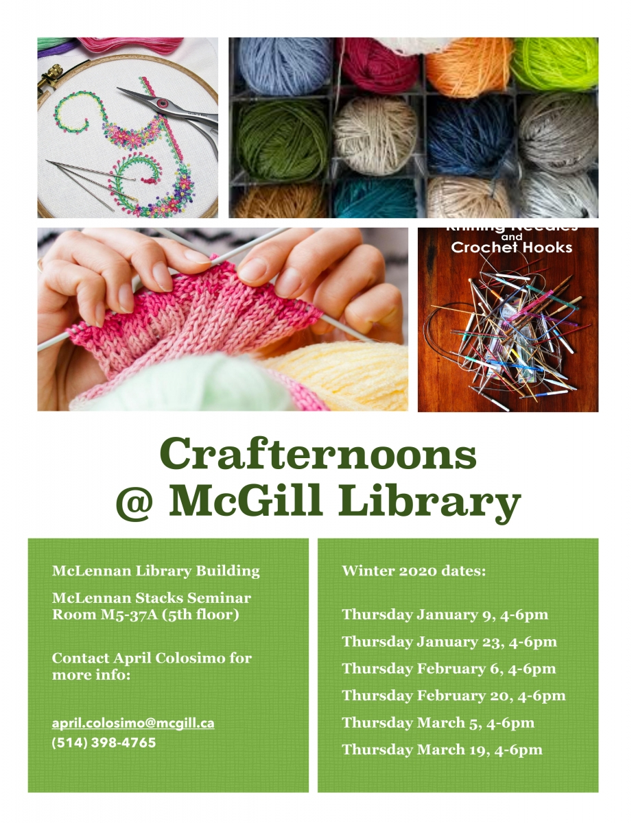 Crafternoon @ Mcgill Library | Mcgill Library - Mcgill