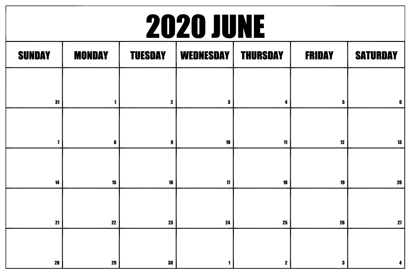 Cute June 2020 Wall Calendar Floral Wallpaper Printable Template