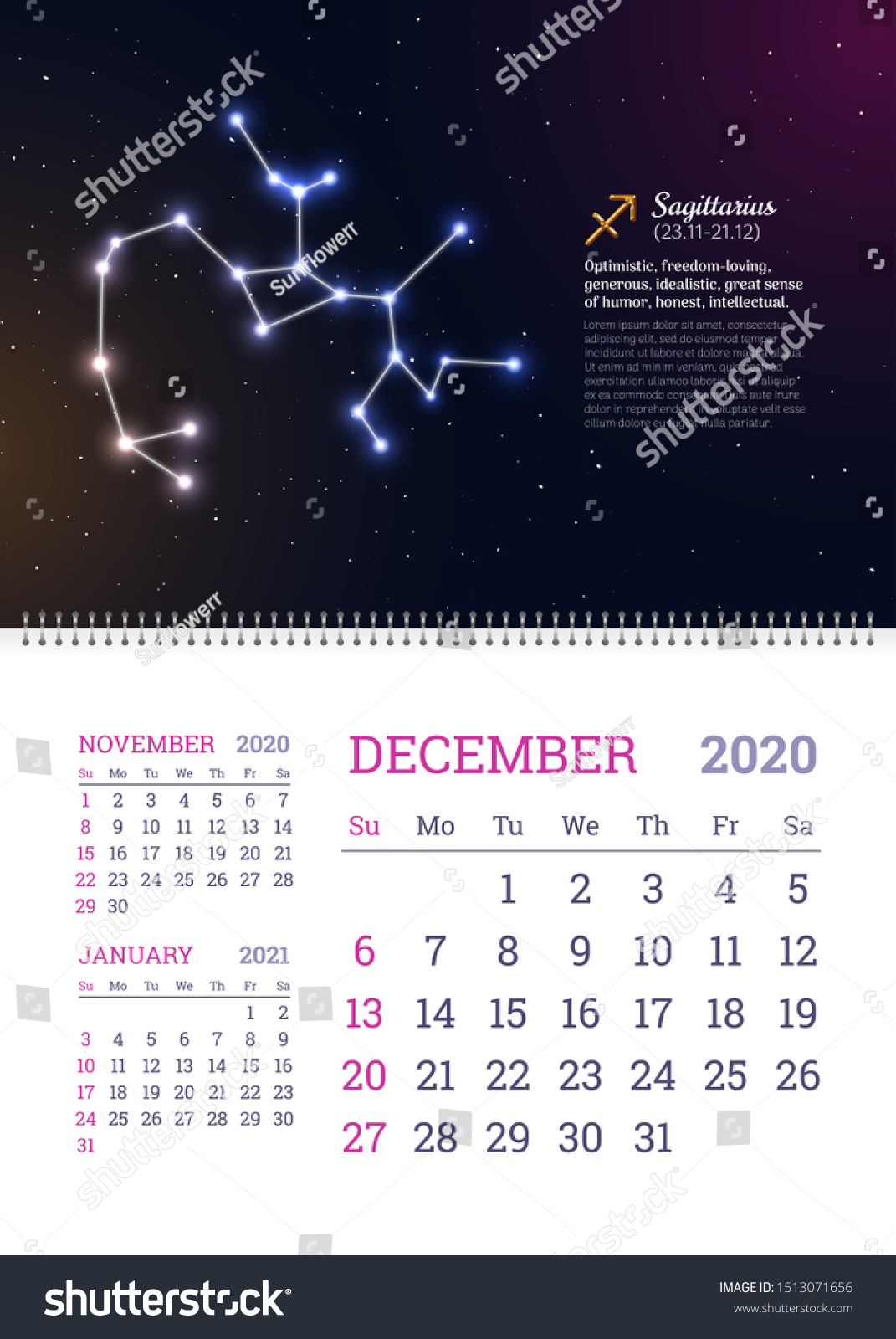 Стоковая Векторная Графика «Wall Calendar December 2020 Year