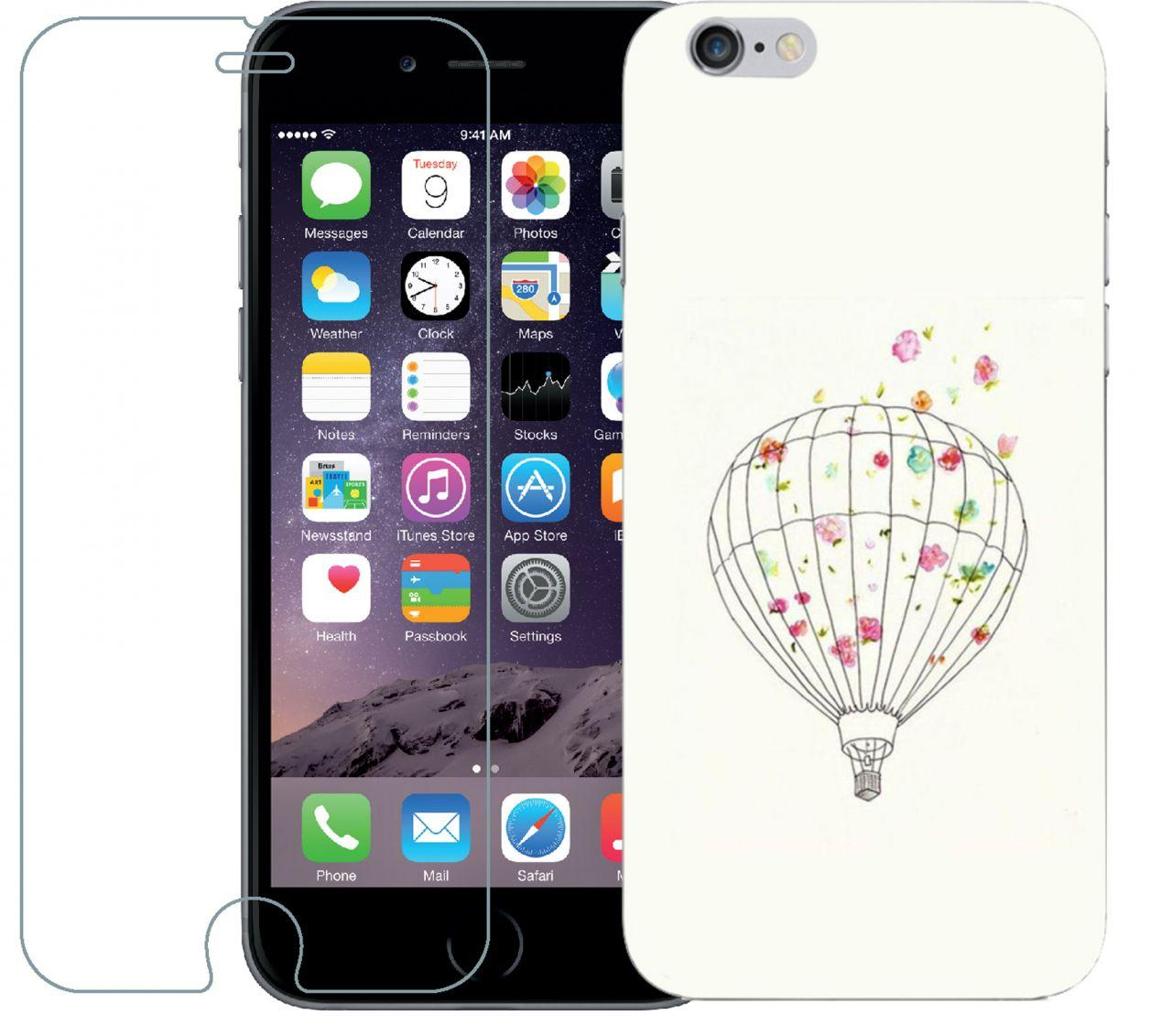 Чехол 1Touch Print Case Apple Iphone 6, Iphone 6S White + Tempered Glas -  Bigl.ua